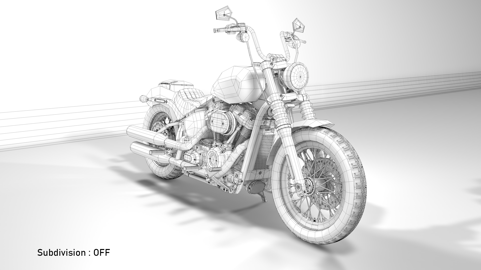 Realistic Harley Davidson Street Bob 2021 Vivid Black 3D Model