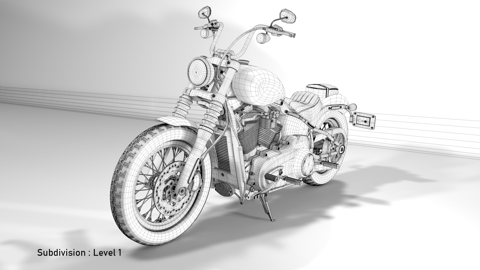 Realistic Harley Davidson Street Bob 2021 Vivid Black 3D Model