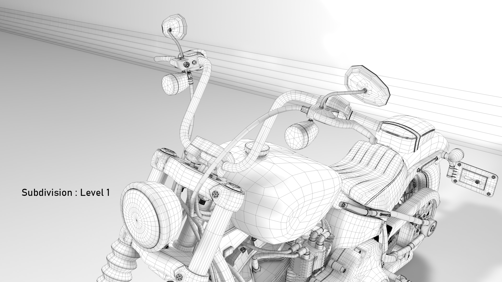 Realistic Harley Davidson Street Bob 2021 Vivid Black 3D Model