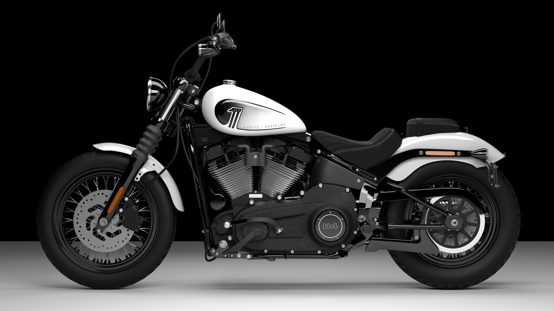 Harley Davidson Street Bob 2021 3D Model (Stone Washed White Pearl)