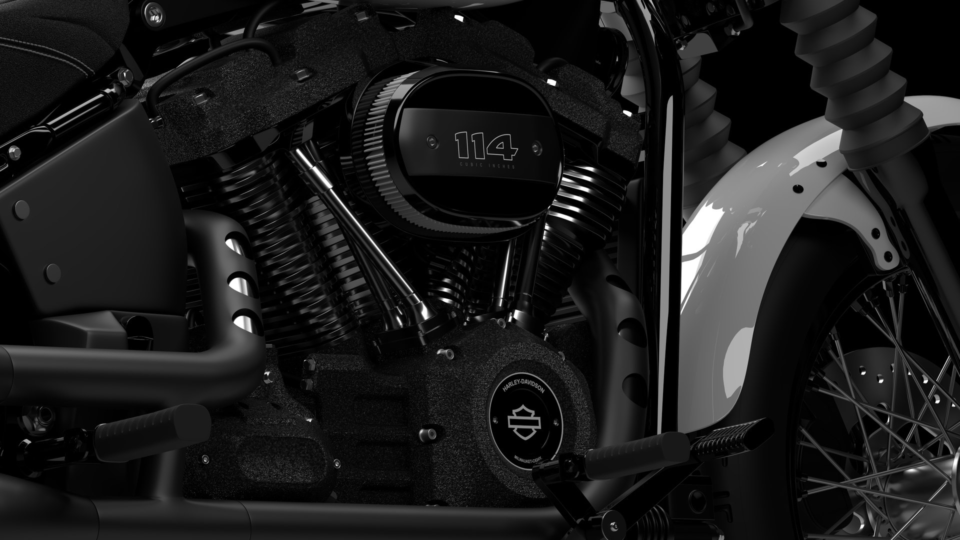 Harley Davidson Street Bob 2021 3D Model (Stone Washed White Pearl)