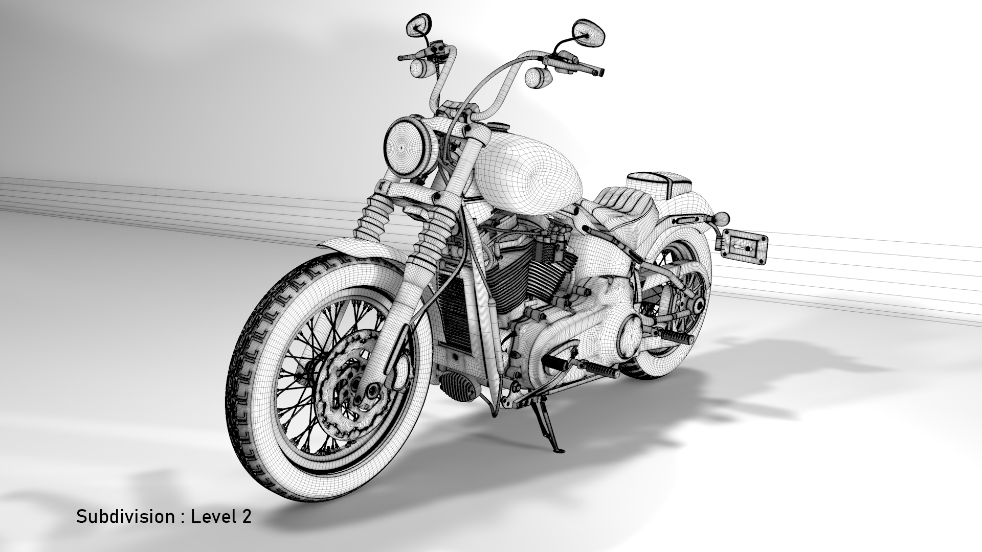 Harley Davidson Street Bob 2021 3D Model (Stone Washed White Pearl)