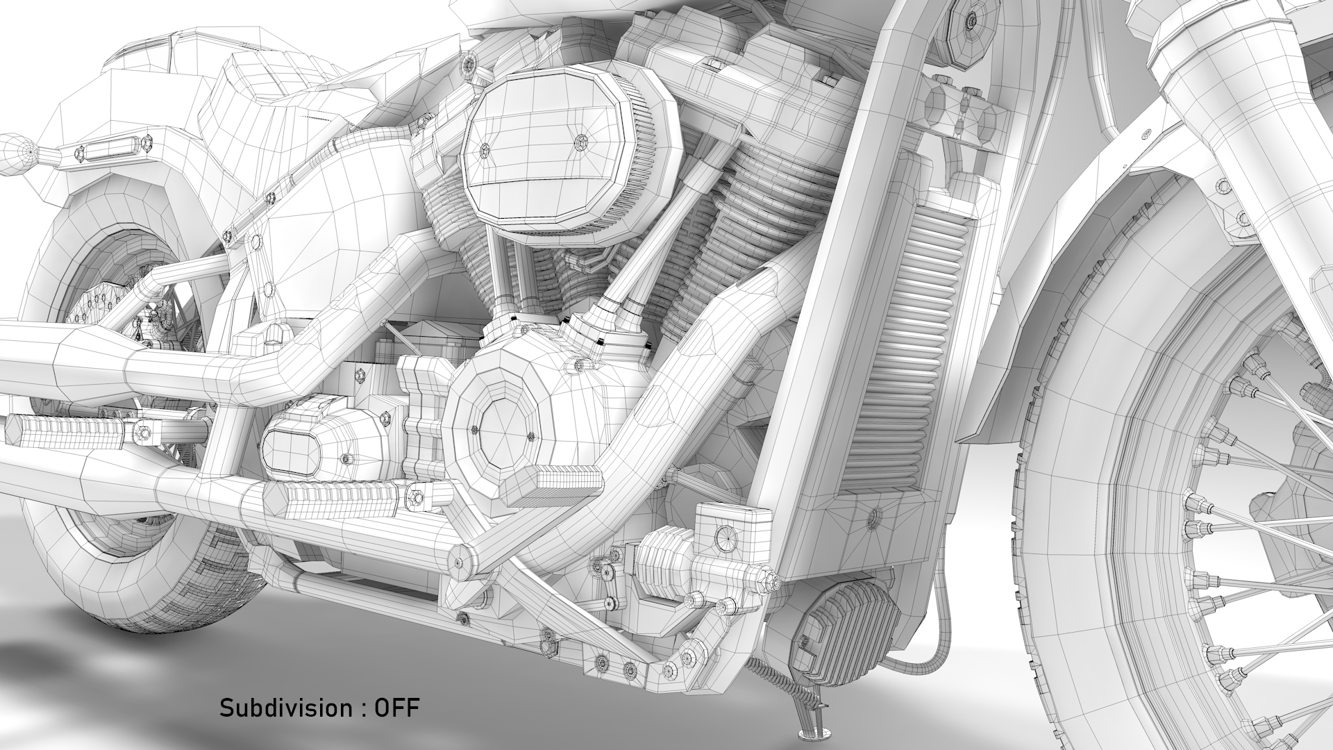 Harley Davidson Street Bob 2021 3D Model (Stone Washed White Pearl)