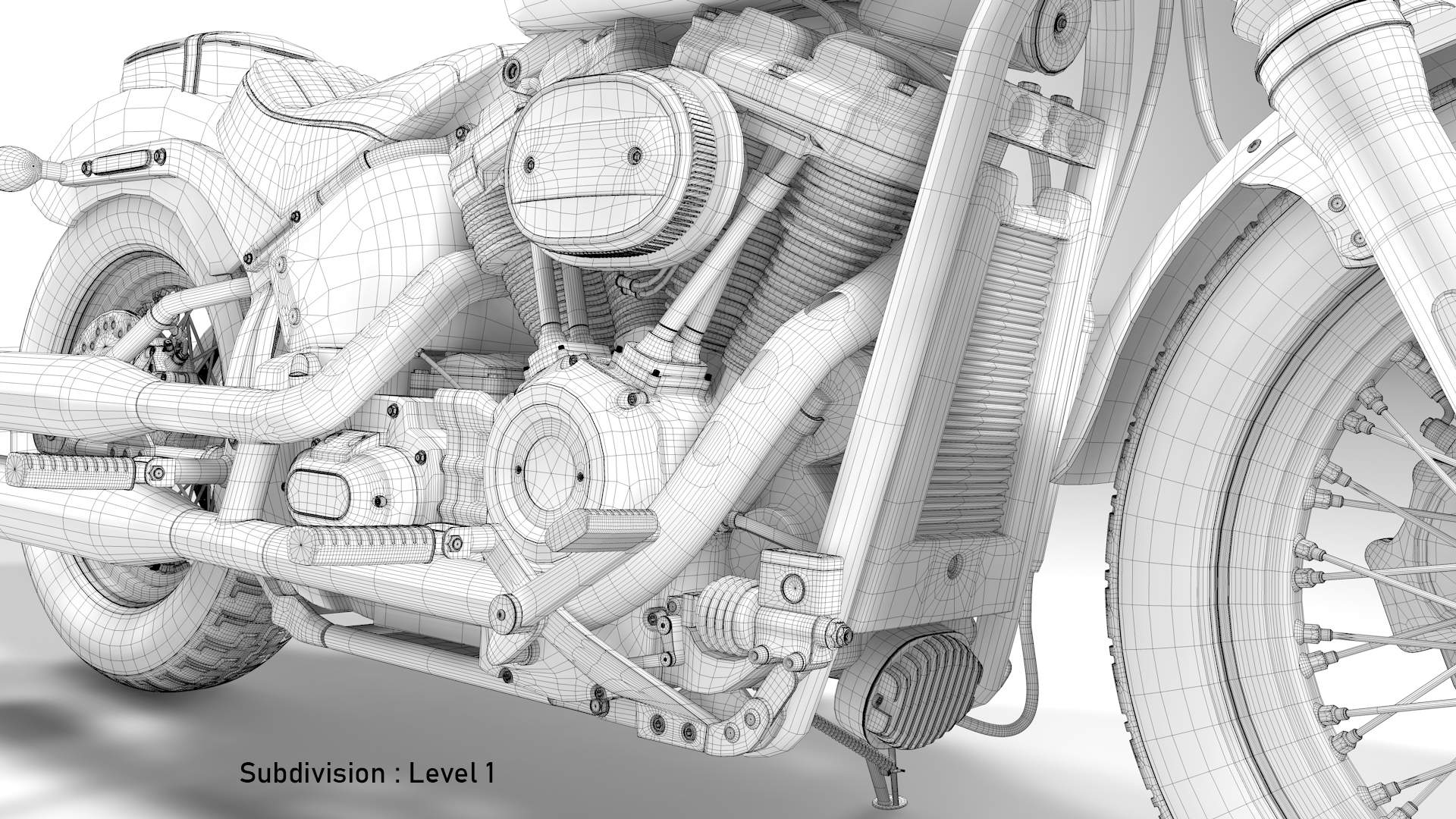 Harley Davidson Street Bob 2021 3D Model (Stone Washed White Pearl)