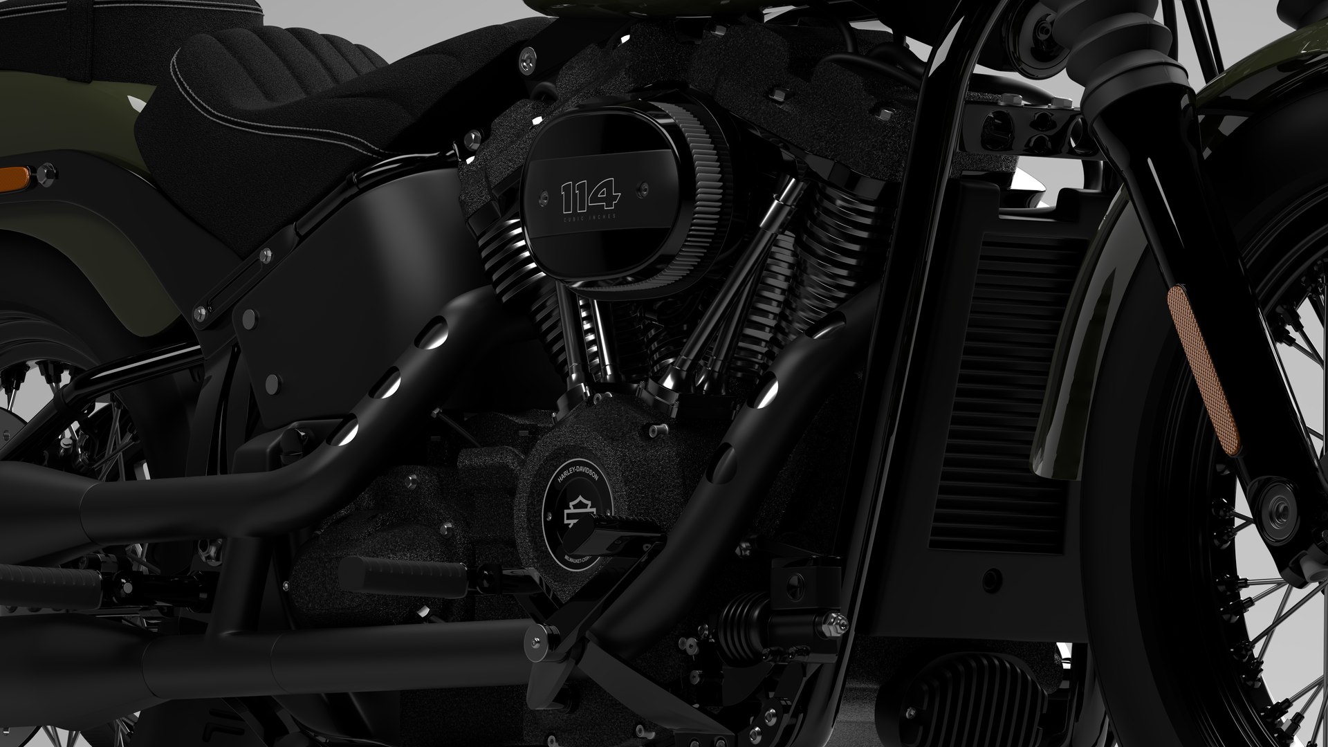 Harley Davidson Street Bob 2021 3D Model (Deadwood Green)