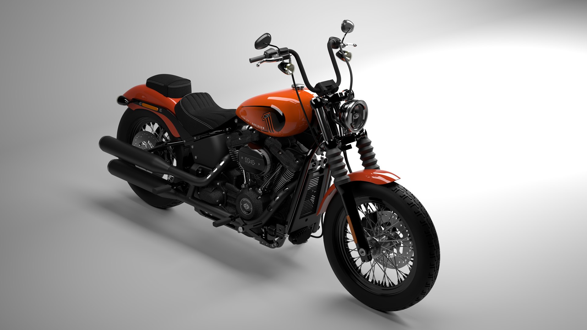 Harley Davidson Street Bob 2021 3D Model (Baja Orange)