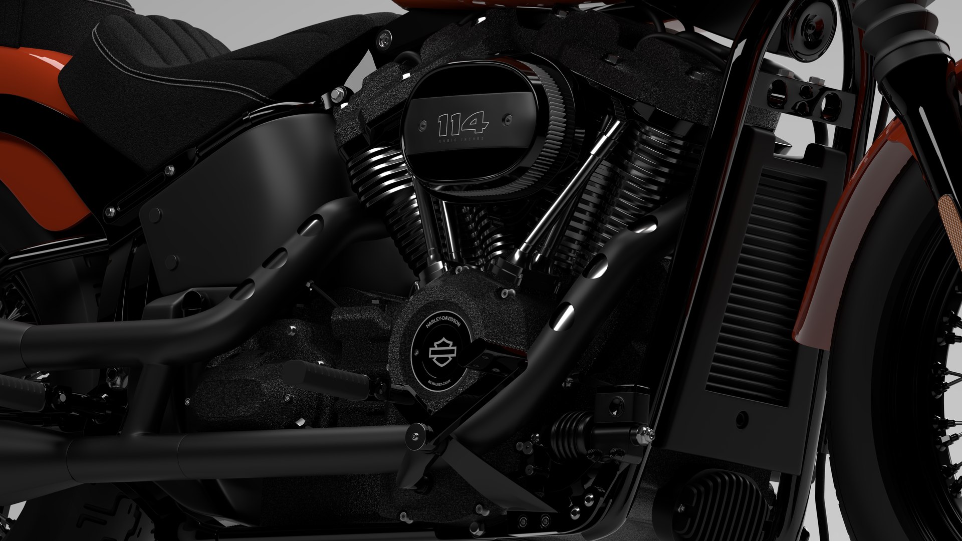 Harley Davidson Street Bob 2021 3D Model (Baja Orange)