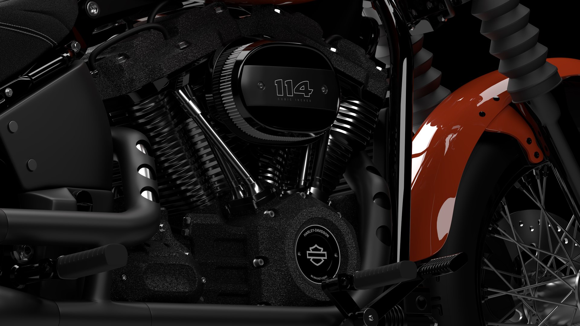 Harley Davidson Street Bob 2021 3D Model (Baja Orange)