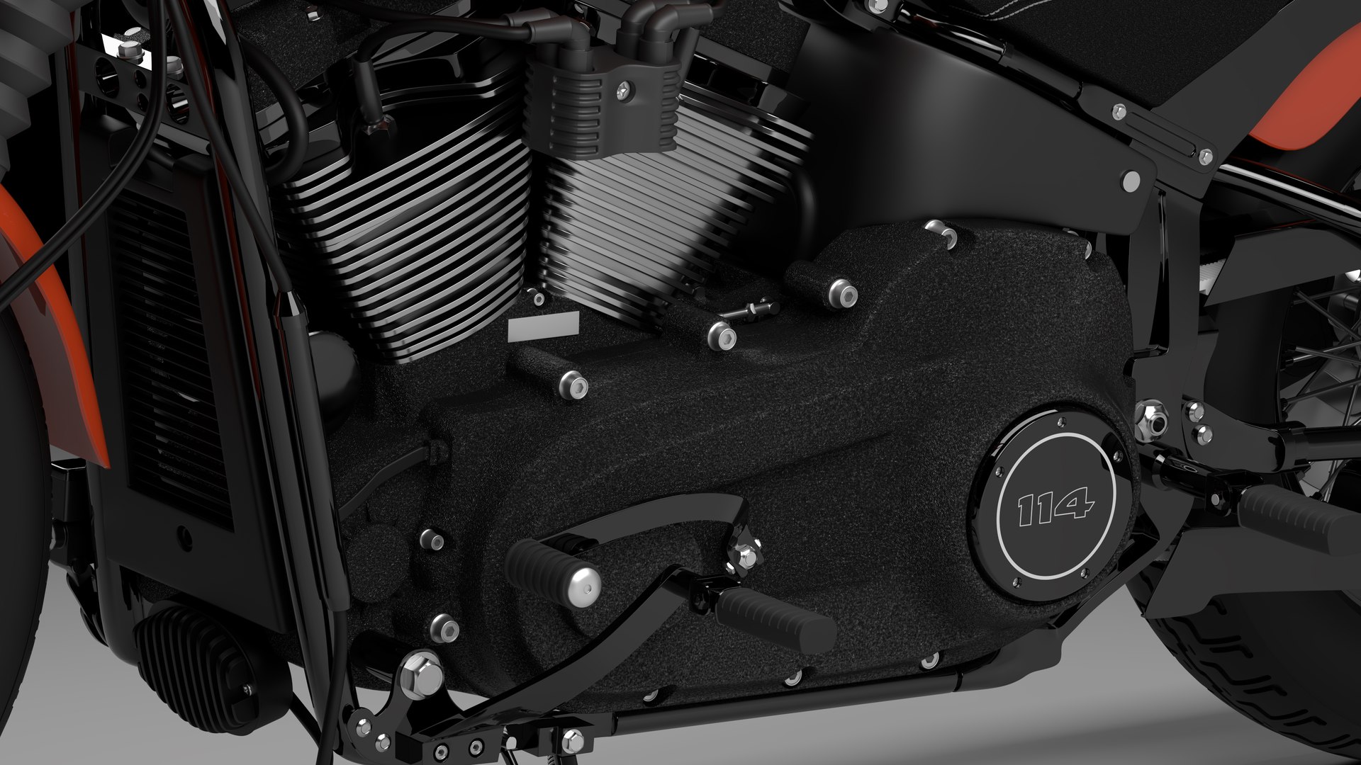 Harley Davidson Street Bob 2021 3D Model (Baja Orange)