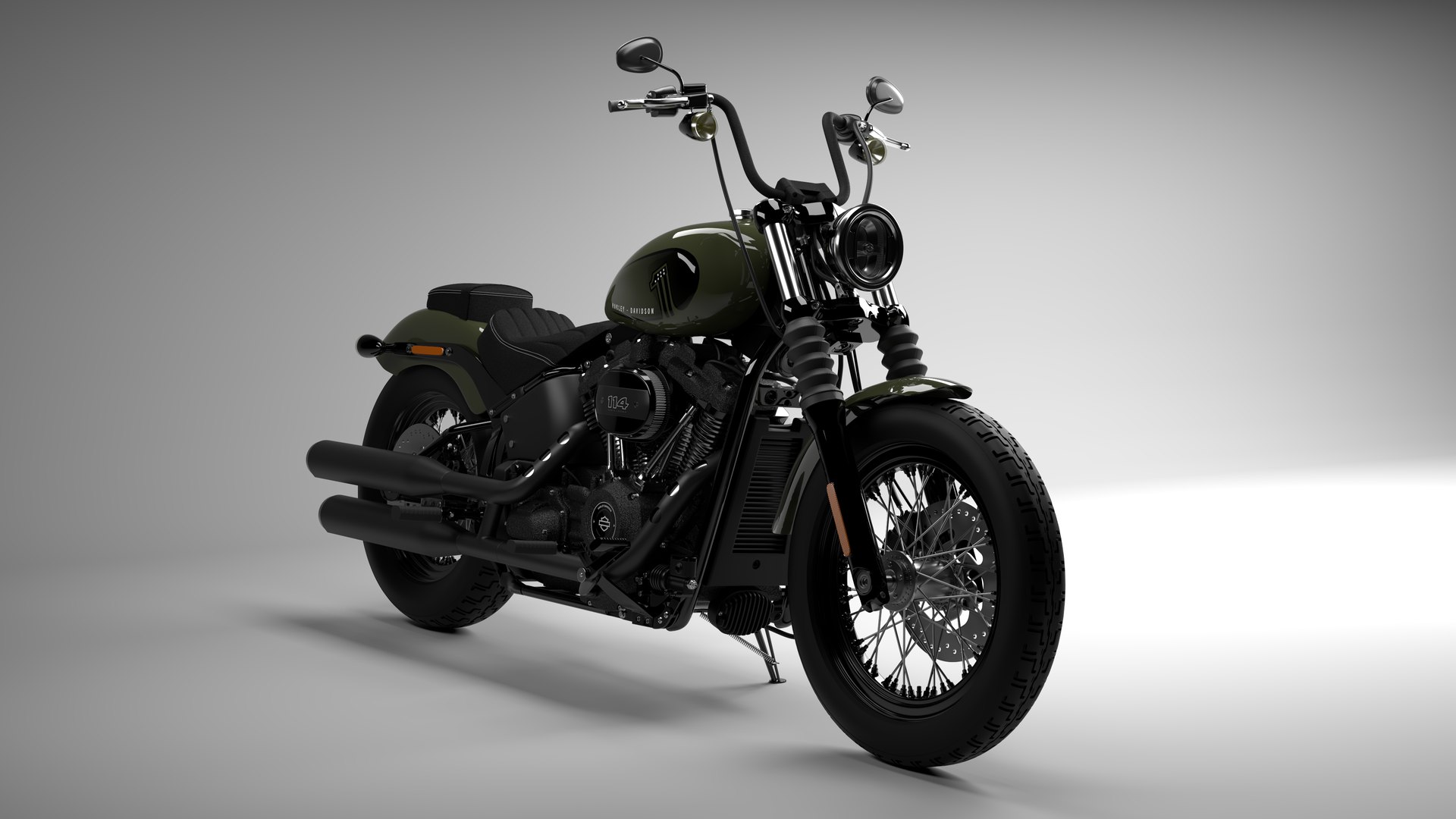 Harley Davidson Street Bob 2021 3D Model (All Colors)