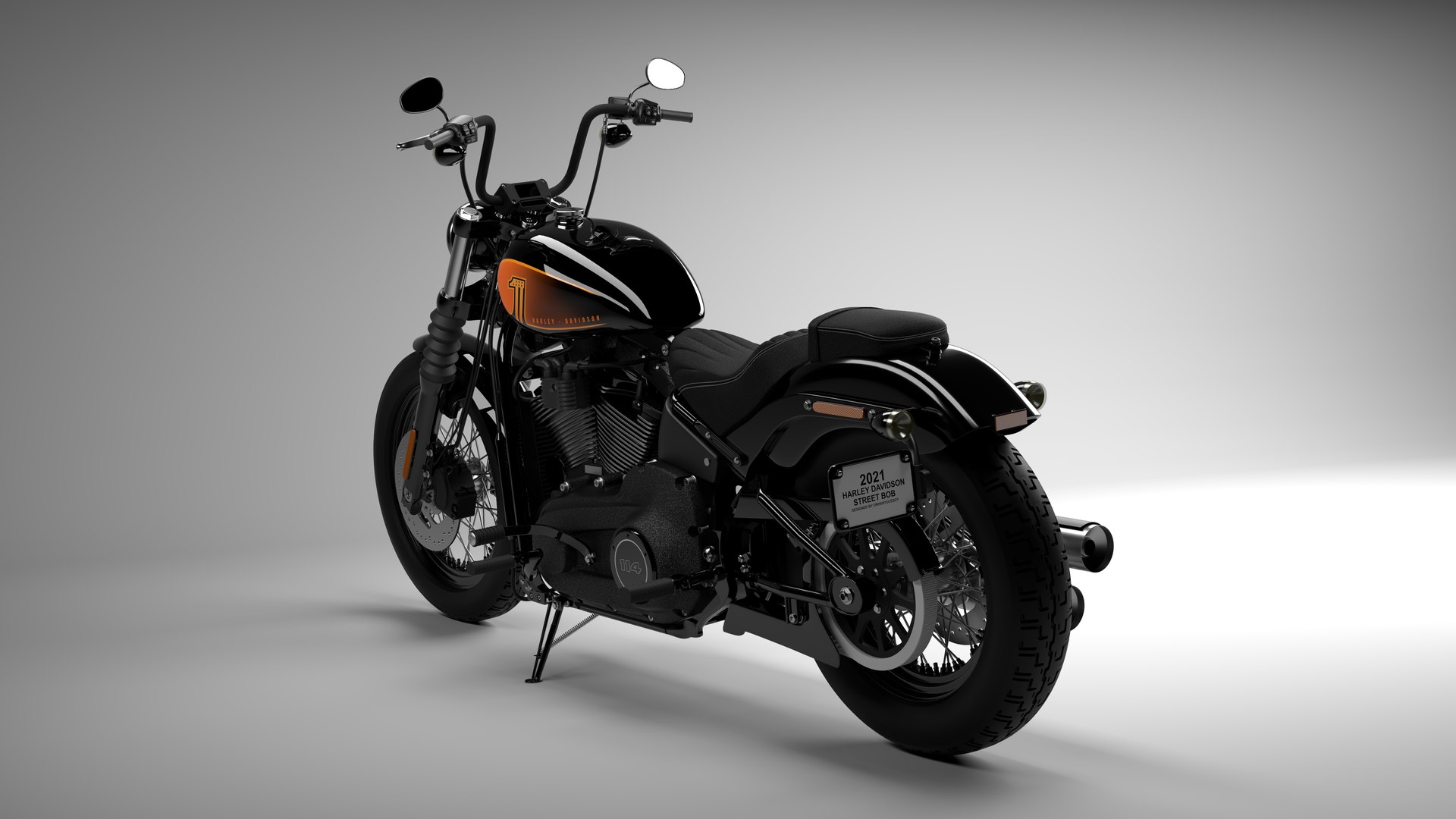 Harley Davidson Street Bob 2021 3D Model (All Colors)