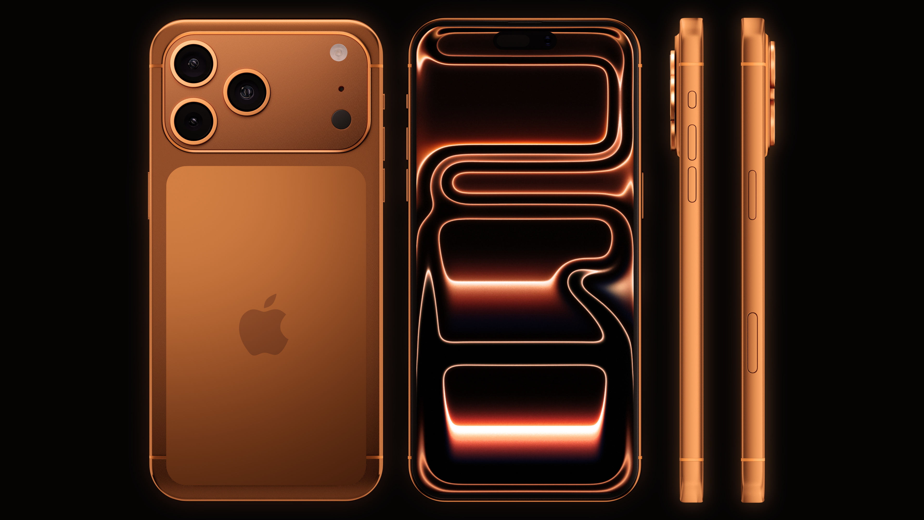 Apple iPhone 17 Pro Max 3D Model Cosmic Orange