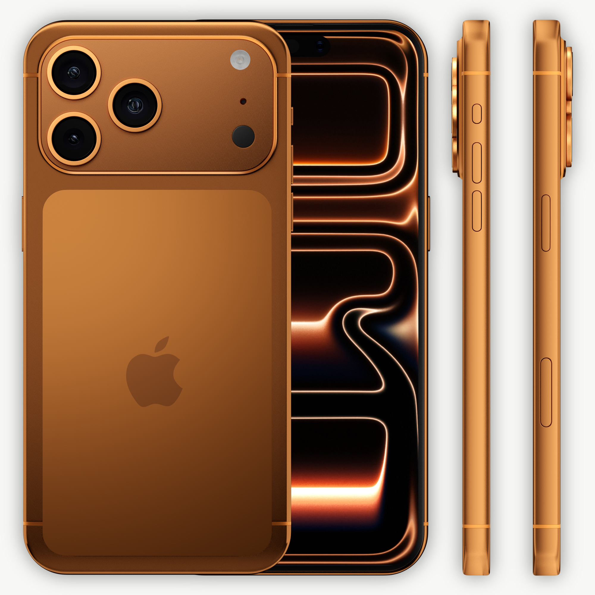 Apple iPhone 17 Pro Max 3D Model Cosmic Orange