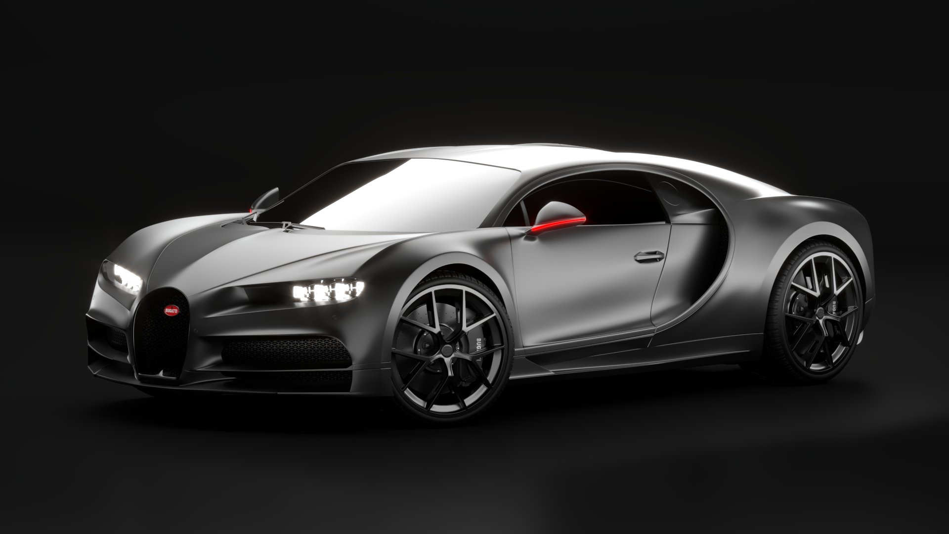 Bugatti Chiron Sport 3D Model 2021 Noire