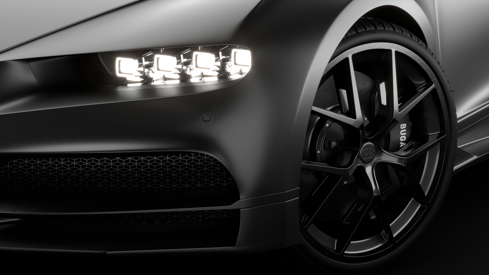 Bugatti Chiron Sport 3D Model 2021 Noire