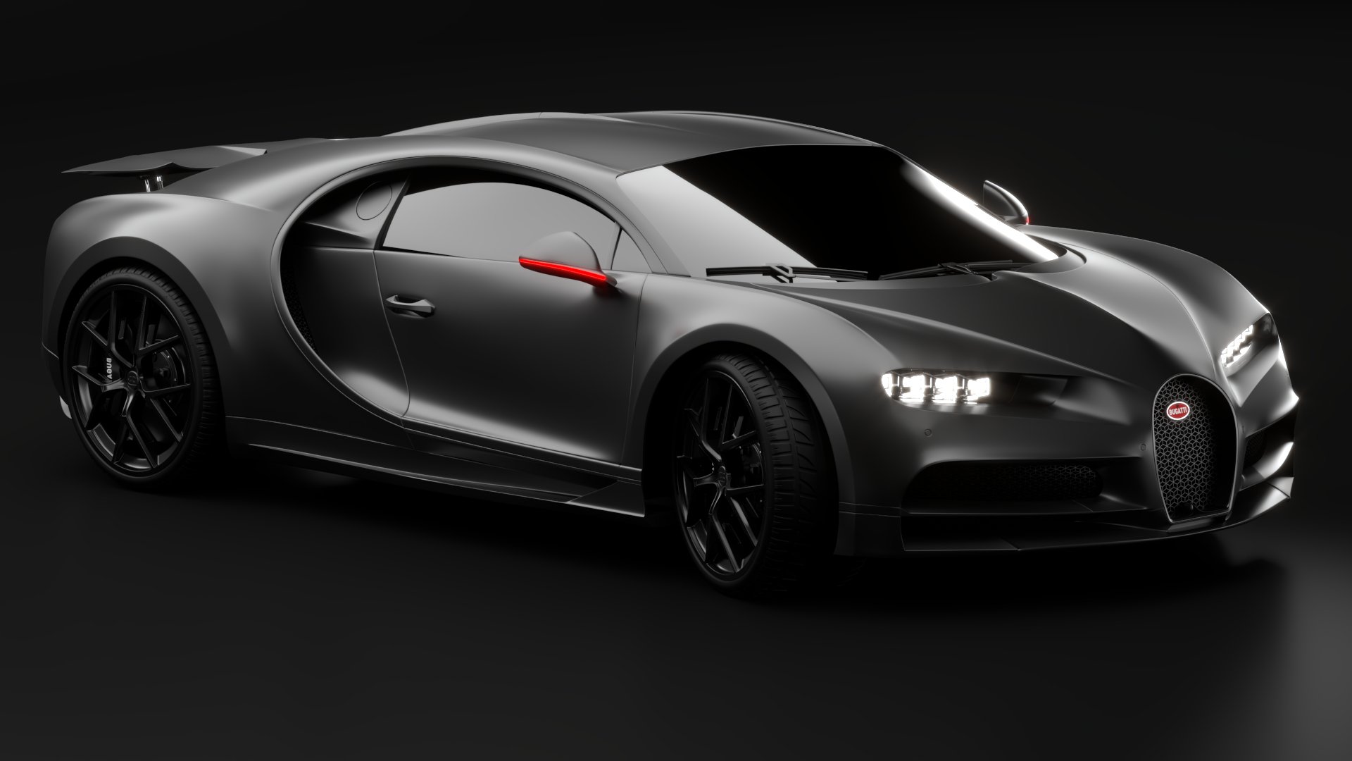 Bugatti Chiron Sport 3D Model 2021 Noire