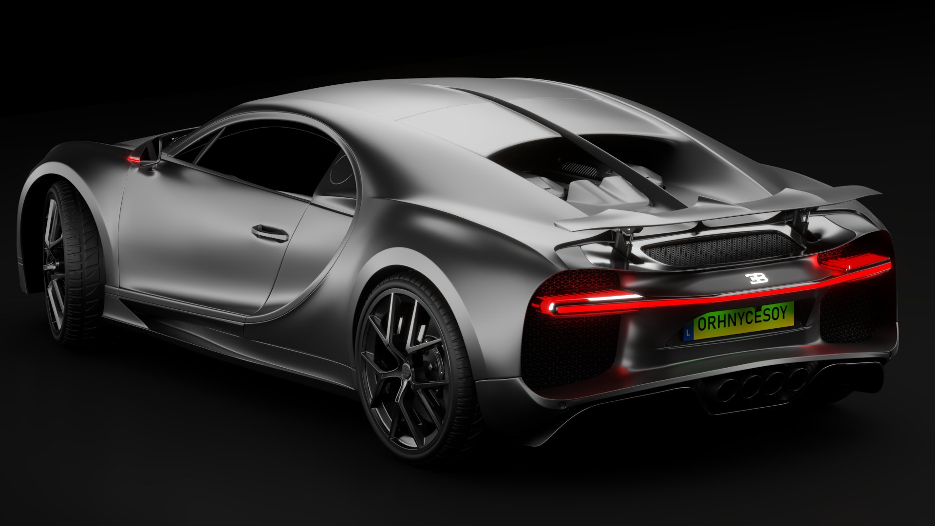 Bugatti Chiron Sport 3D Model 2021 Noire