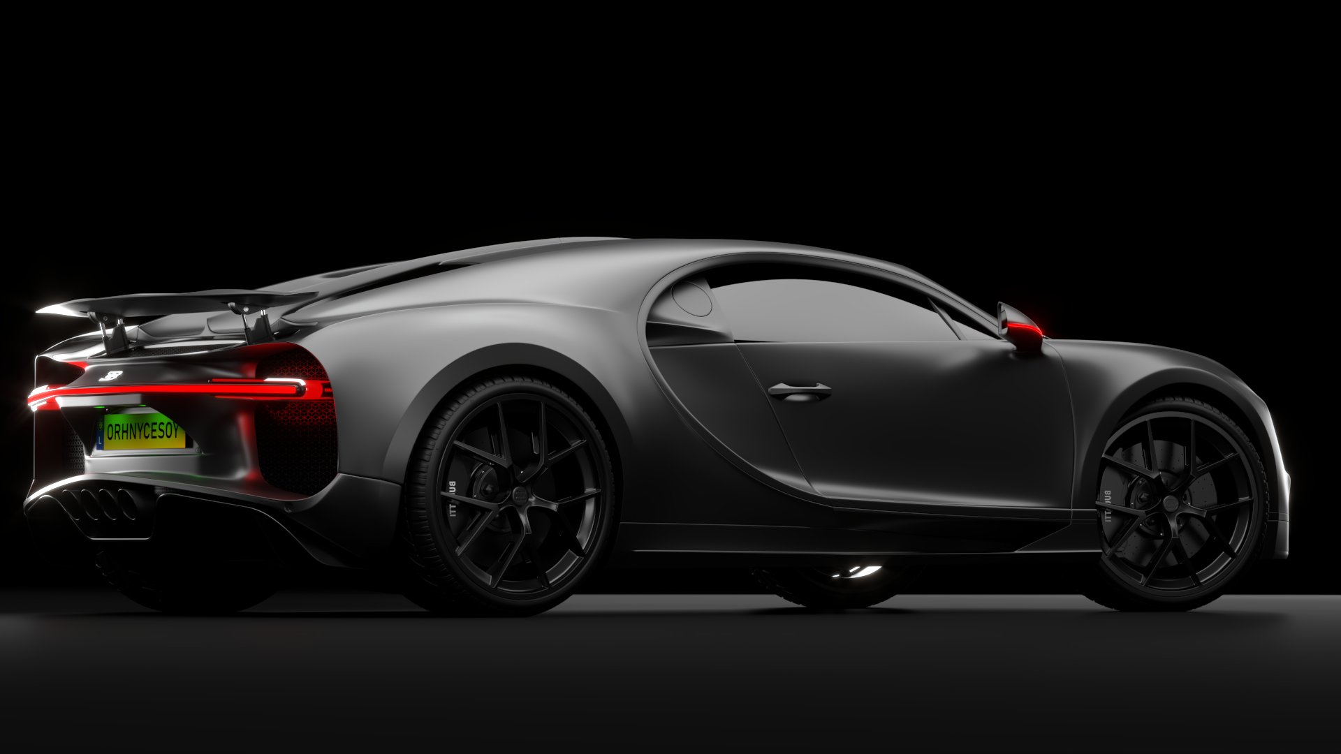 Bugatti Chiron Sport 3D Model 2021 Noire