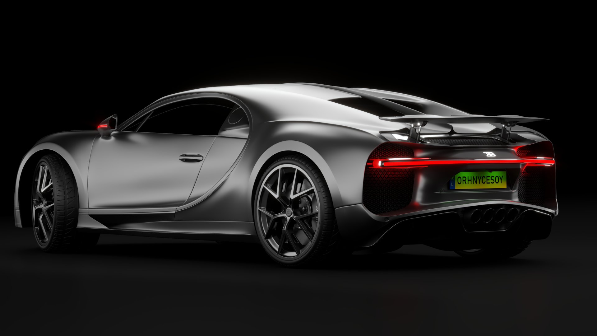 Bugatti Chiron Sport 3D Model 2021 Noire