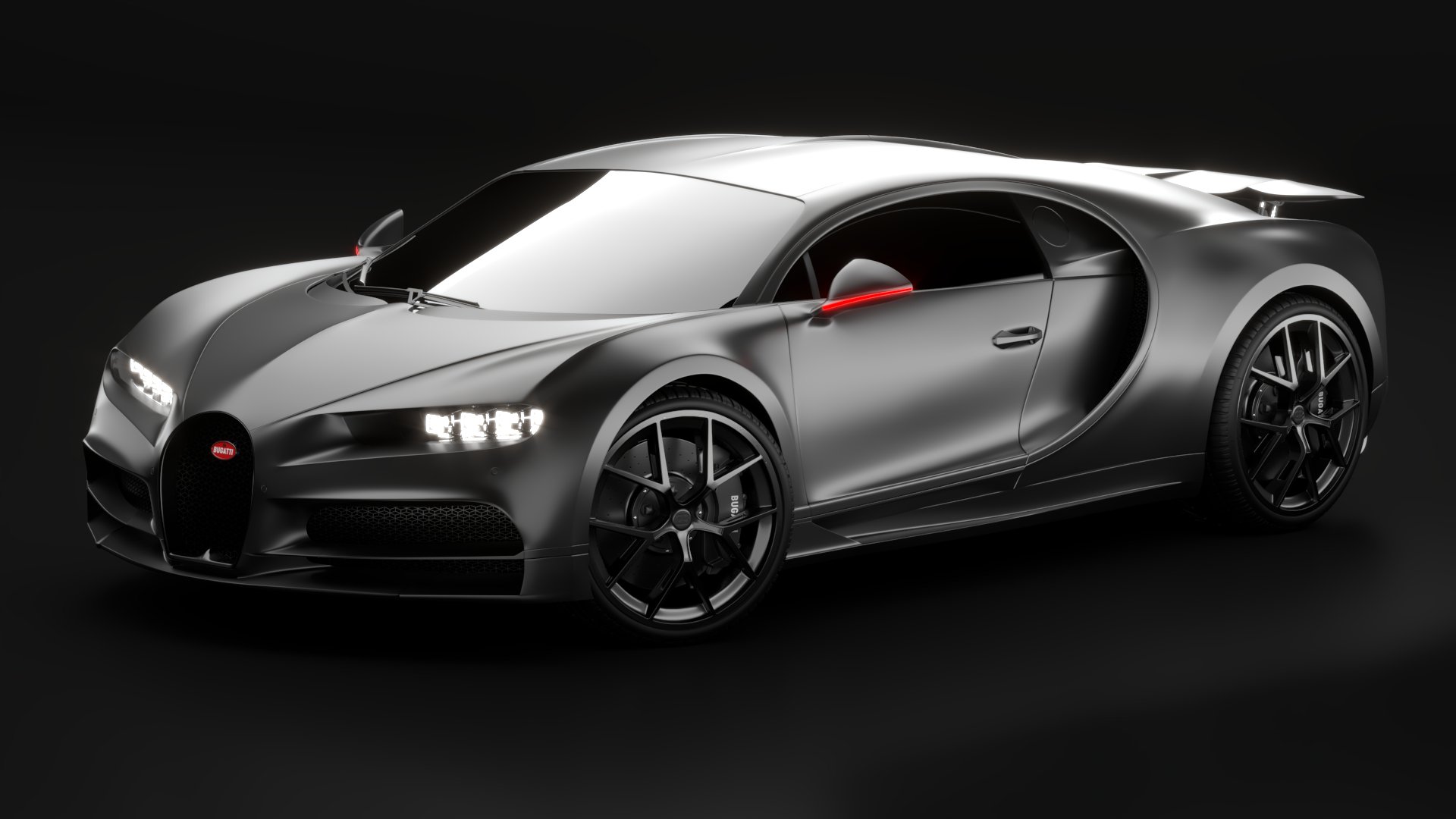 Bugatti Chiron Sport 3D Model 2021 Noire