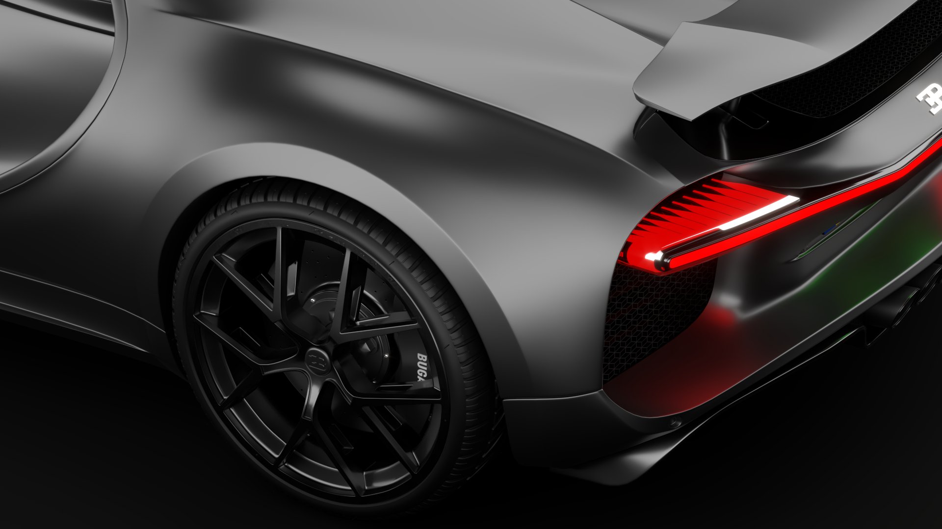 Bugatti Chiron Sport 3D Model 2021 Noire