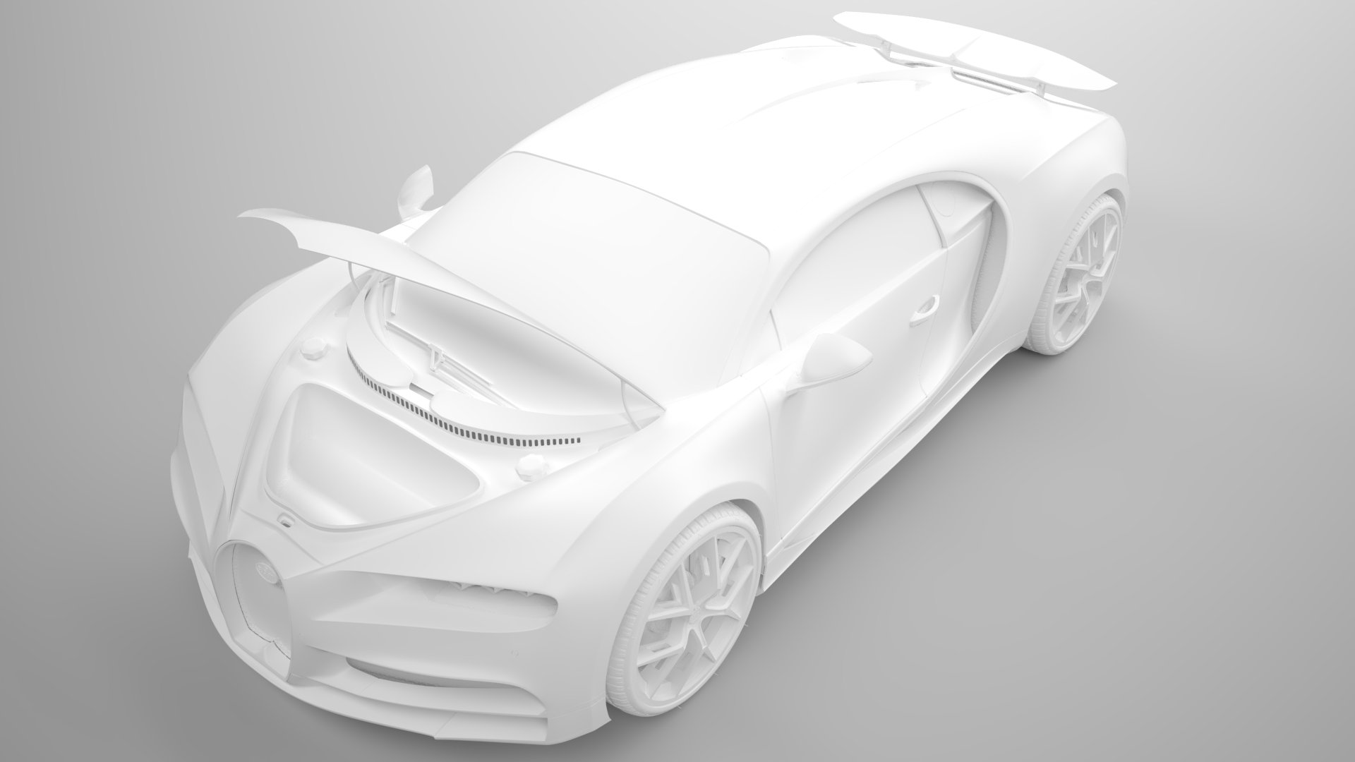 Bugatti Chiron Sport 3D Model 2021 Noire