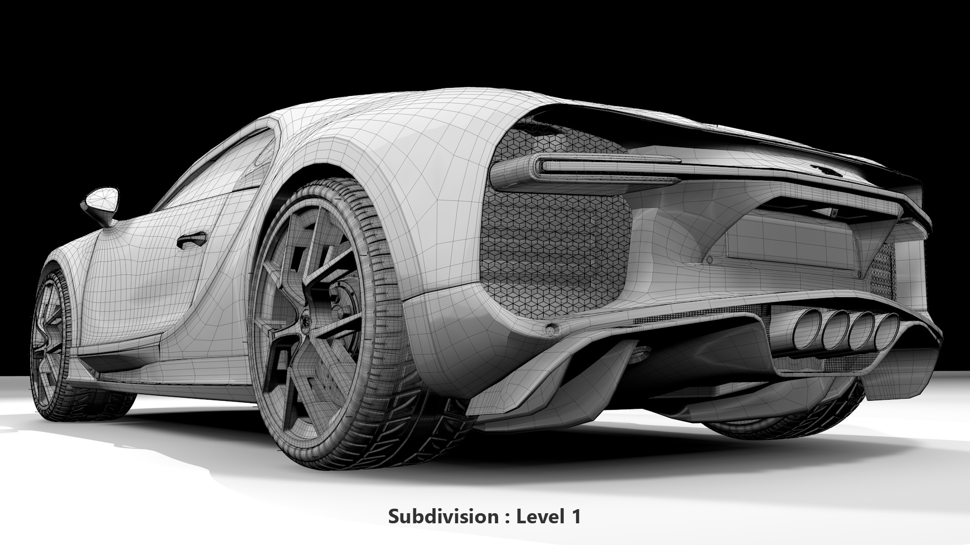 Bugatti Chiron Sport 3D Model 2021 Noire