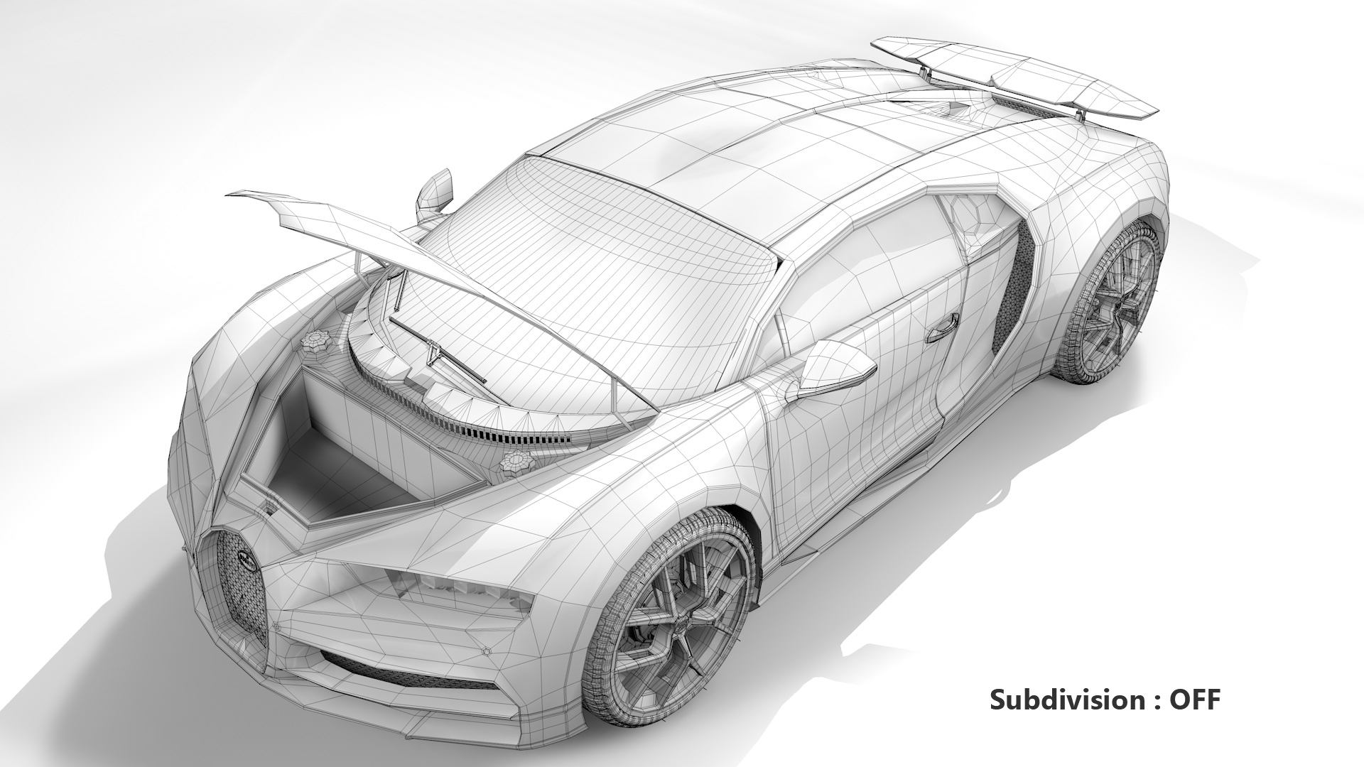 Bugatti Chiron Sport 3D Model 2021 Noire