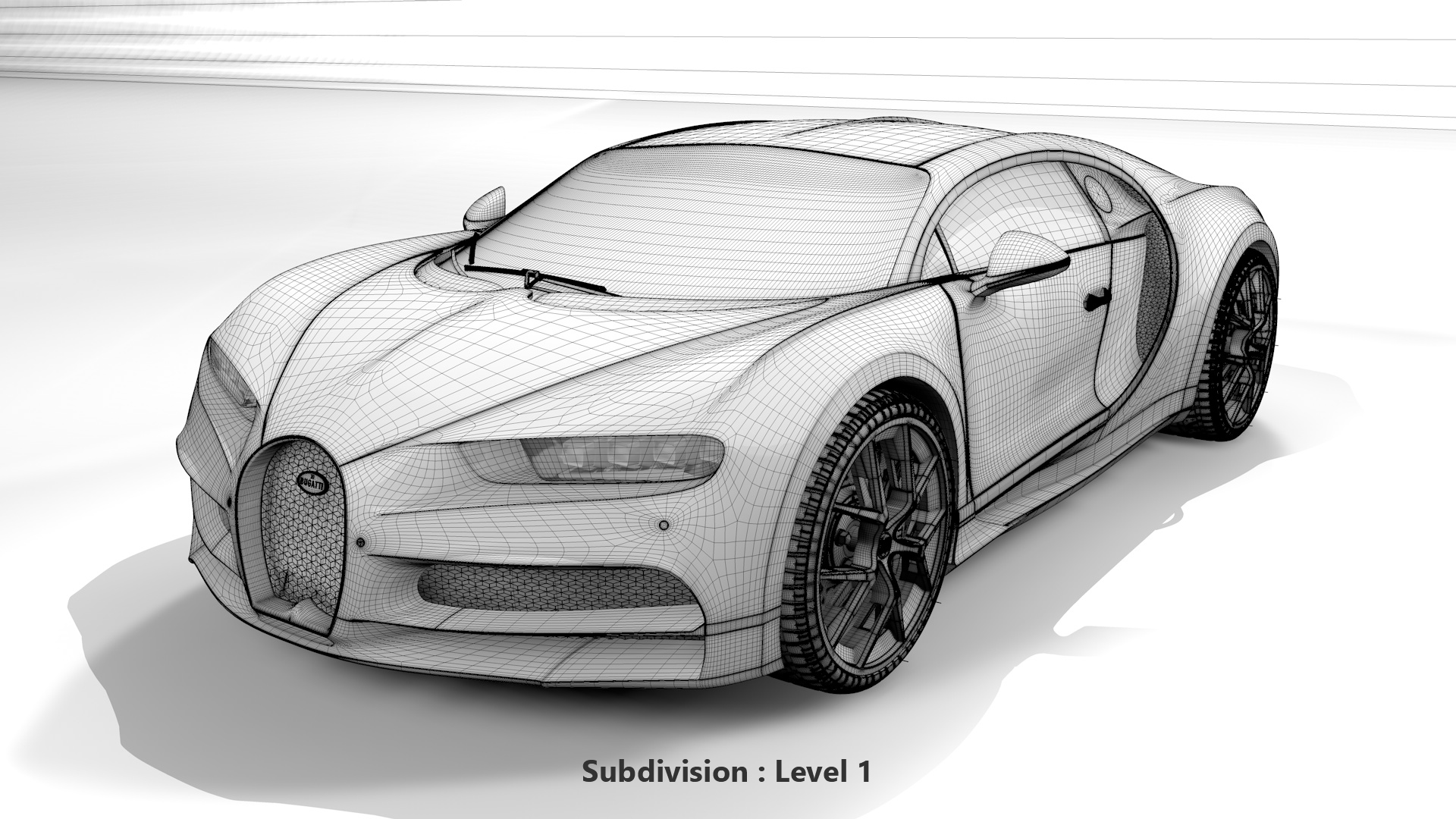 Bugatti Chiron Sport 3D Model 2021 Noire