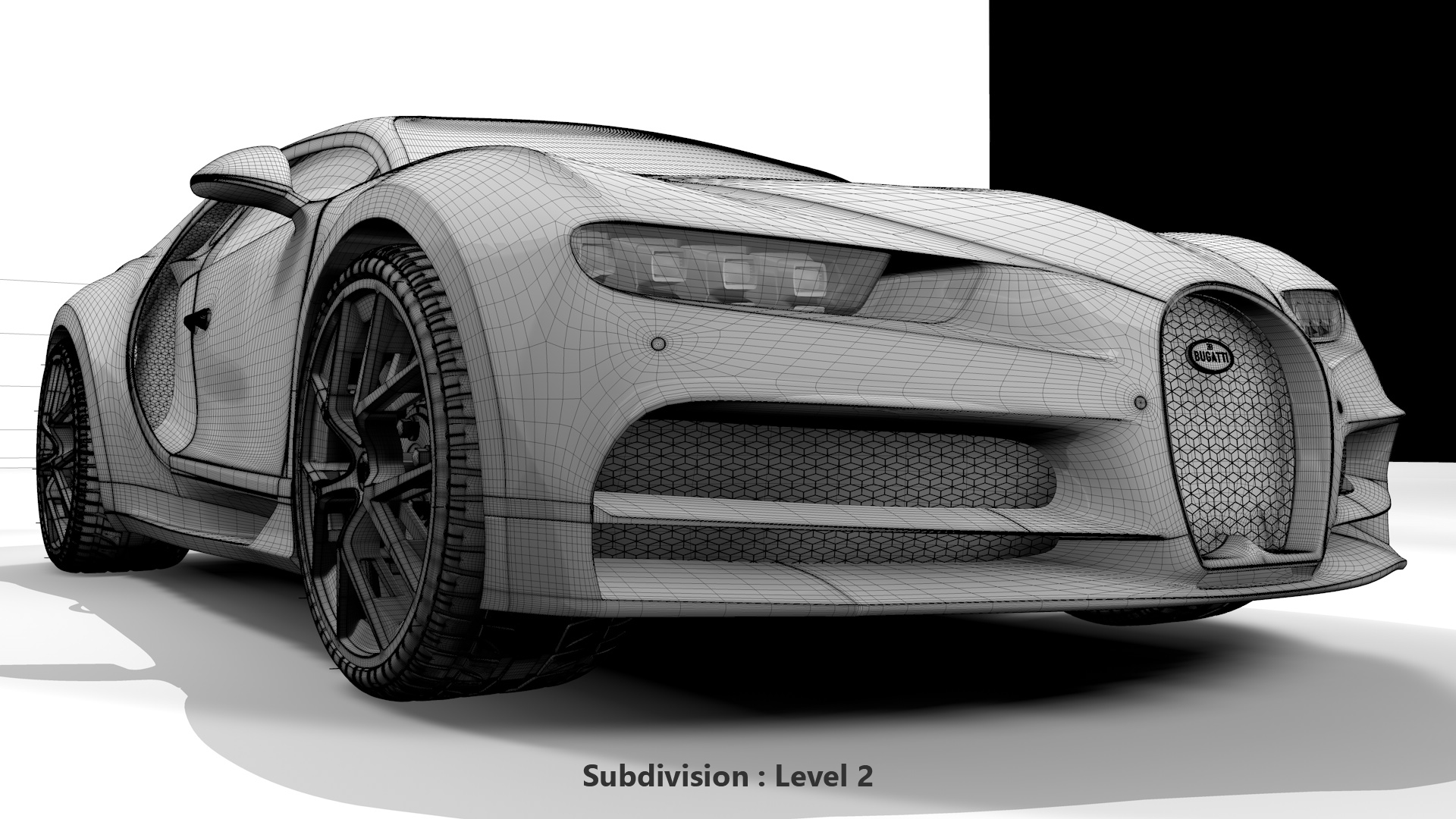 Bugatti Chiron Sport 3D Model 2021 Noire