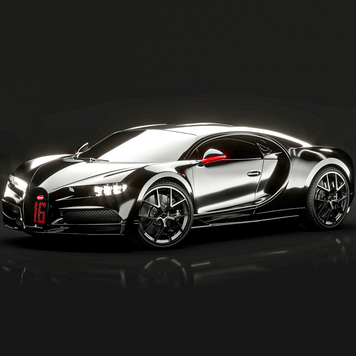 Bugatti Chiron Sport 3D Model 2021 Black
