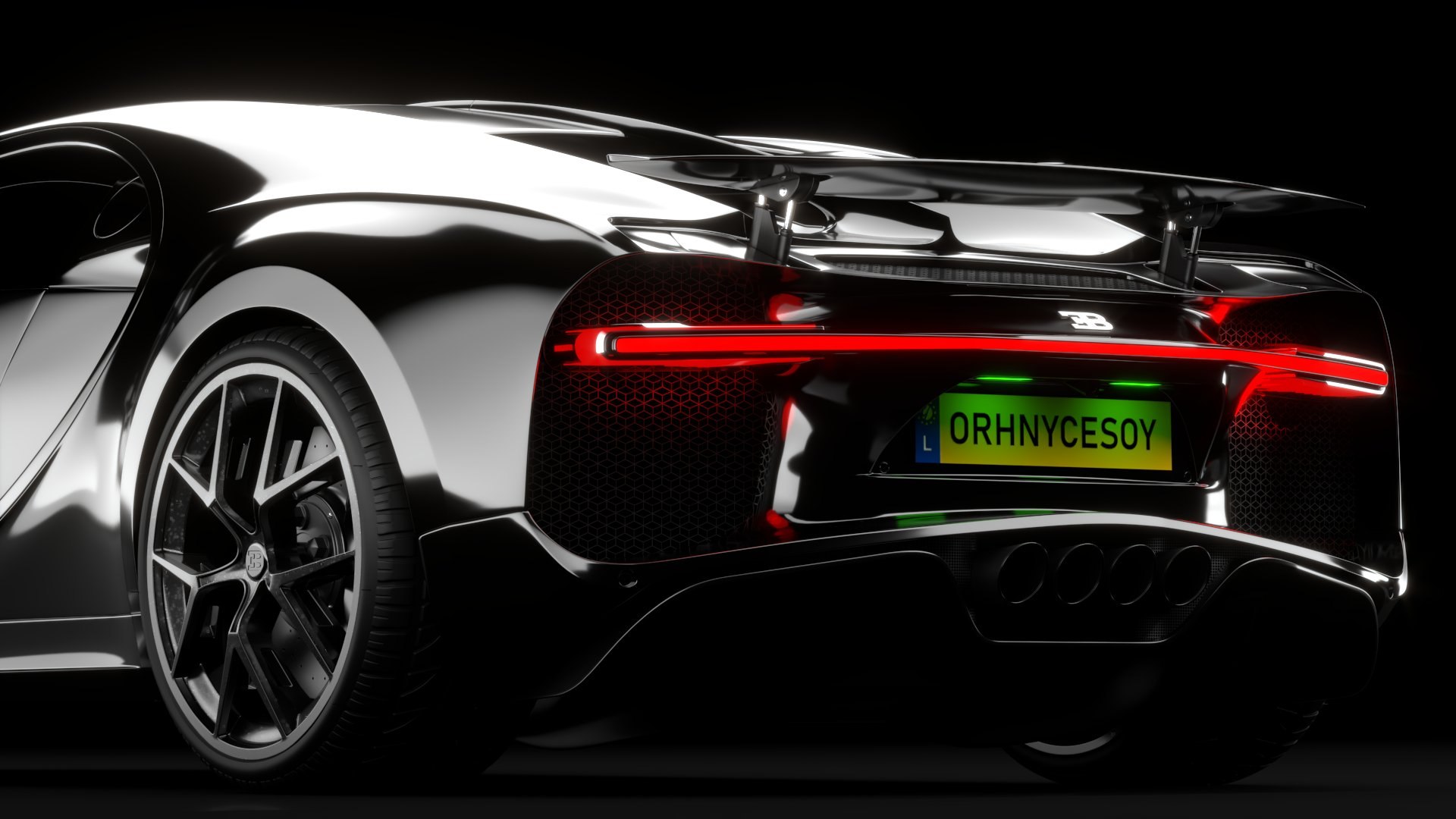 Bugatti Chiron Sport 3D Model 2021 Black