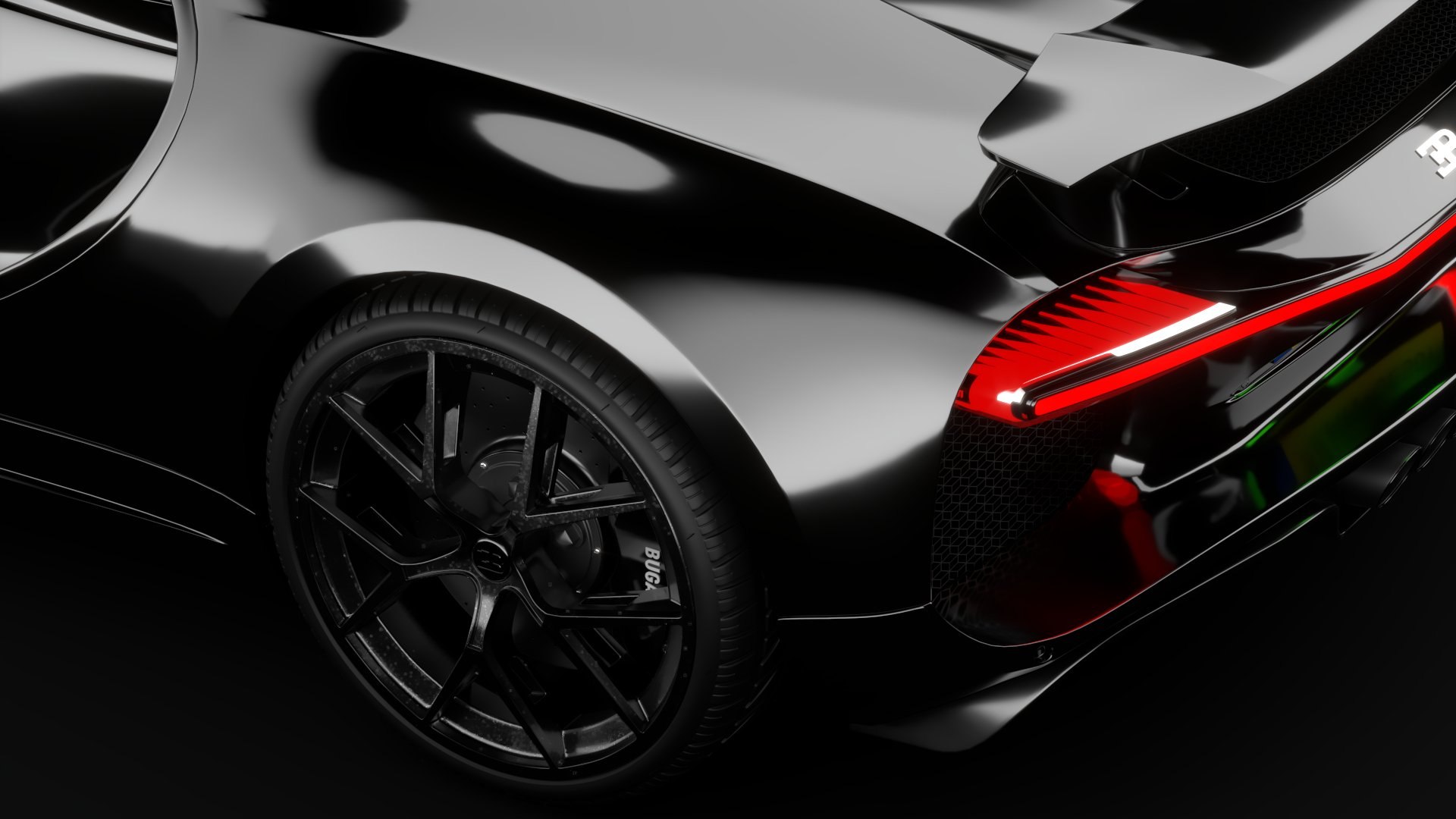 Bugatti Chiron Sport 3D Model 2021 Black