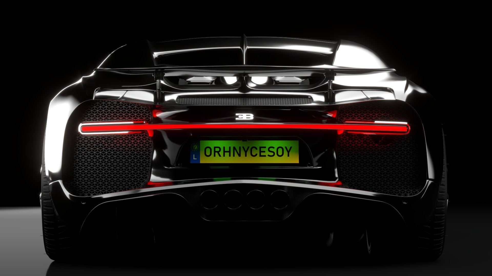 Bugatti Chiron Sport 3D Model 2021 Black