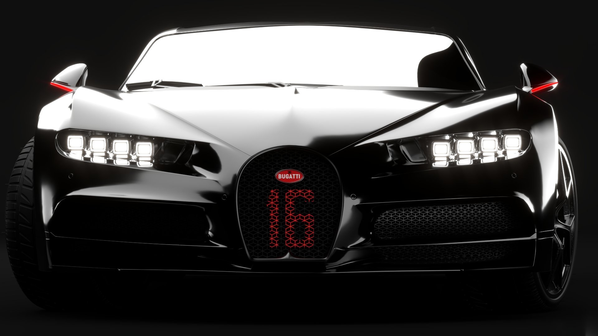 Bugatti Chiron Sport 3D Model 2021 Black