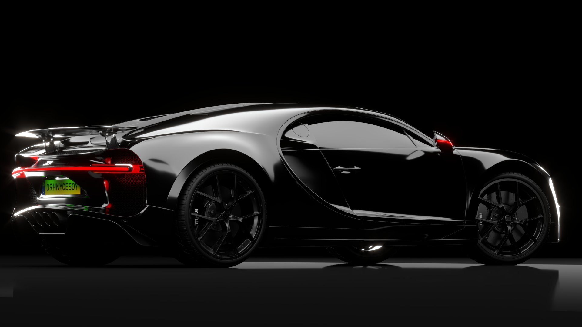 Bugatti Chiron Sport 3D Model 2021 Black