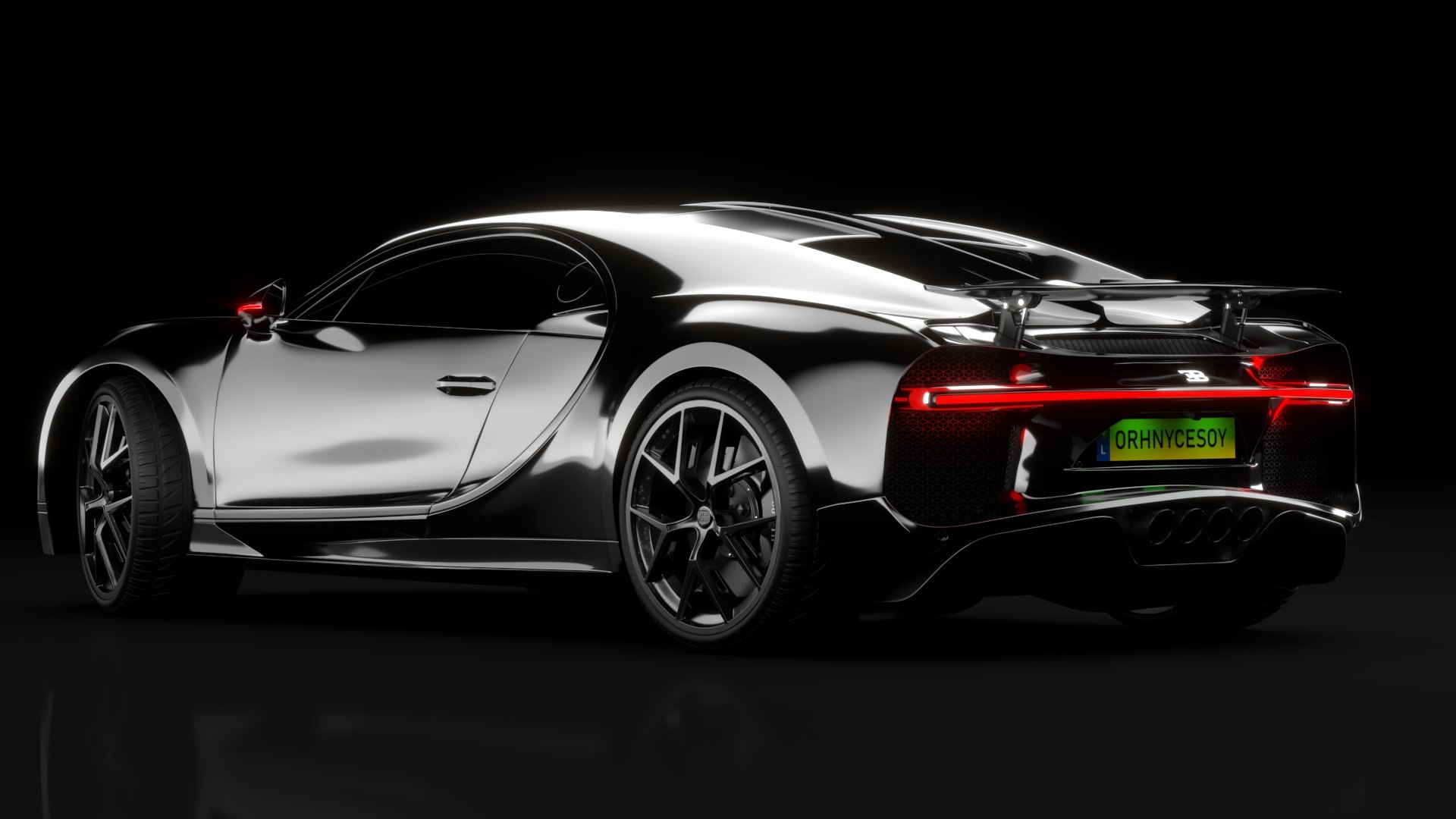 Bugatti Chiron Sport 3D Model 2021 Black