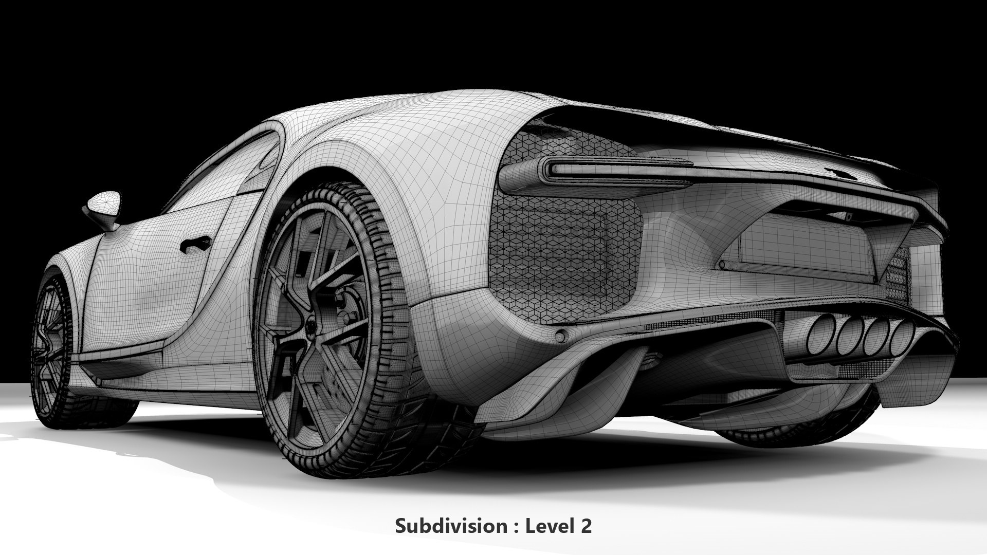 Bugatti Chiron Sport 3D Model 2021 Black