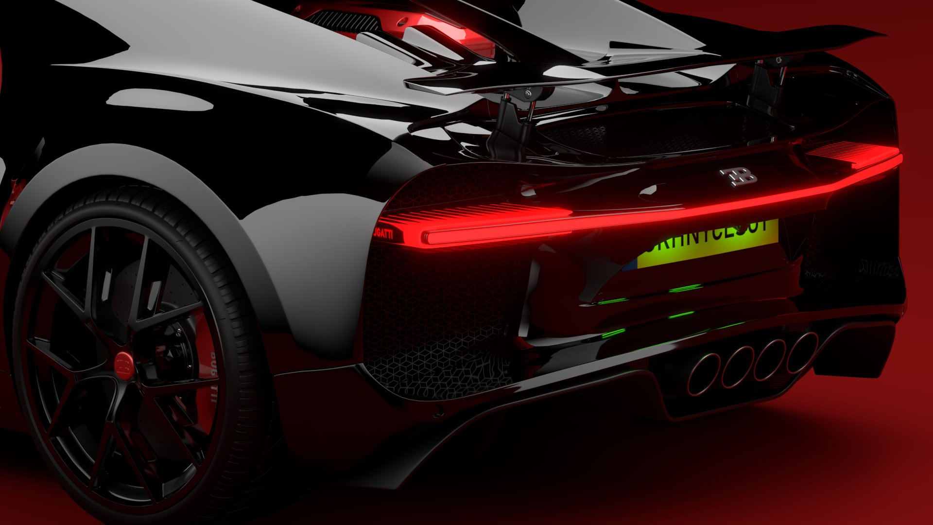 Bugatti Chiron Sport 3D Model 2021 Red