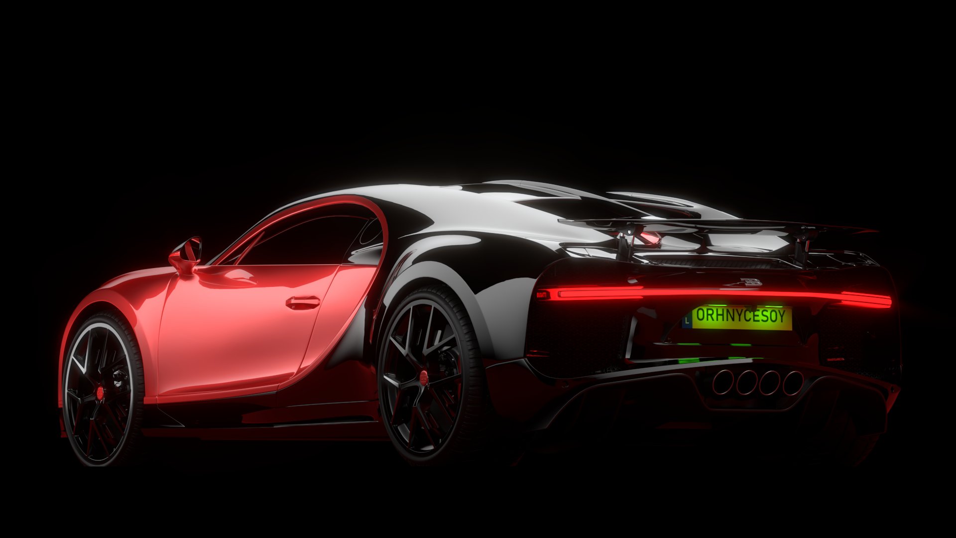 Bugatti Chiron Sport 3D Model 2021 Red