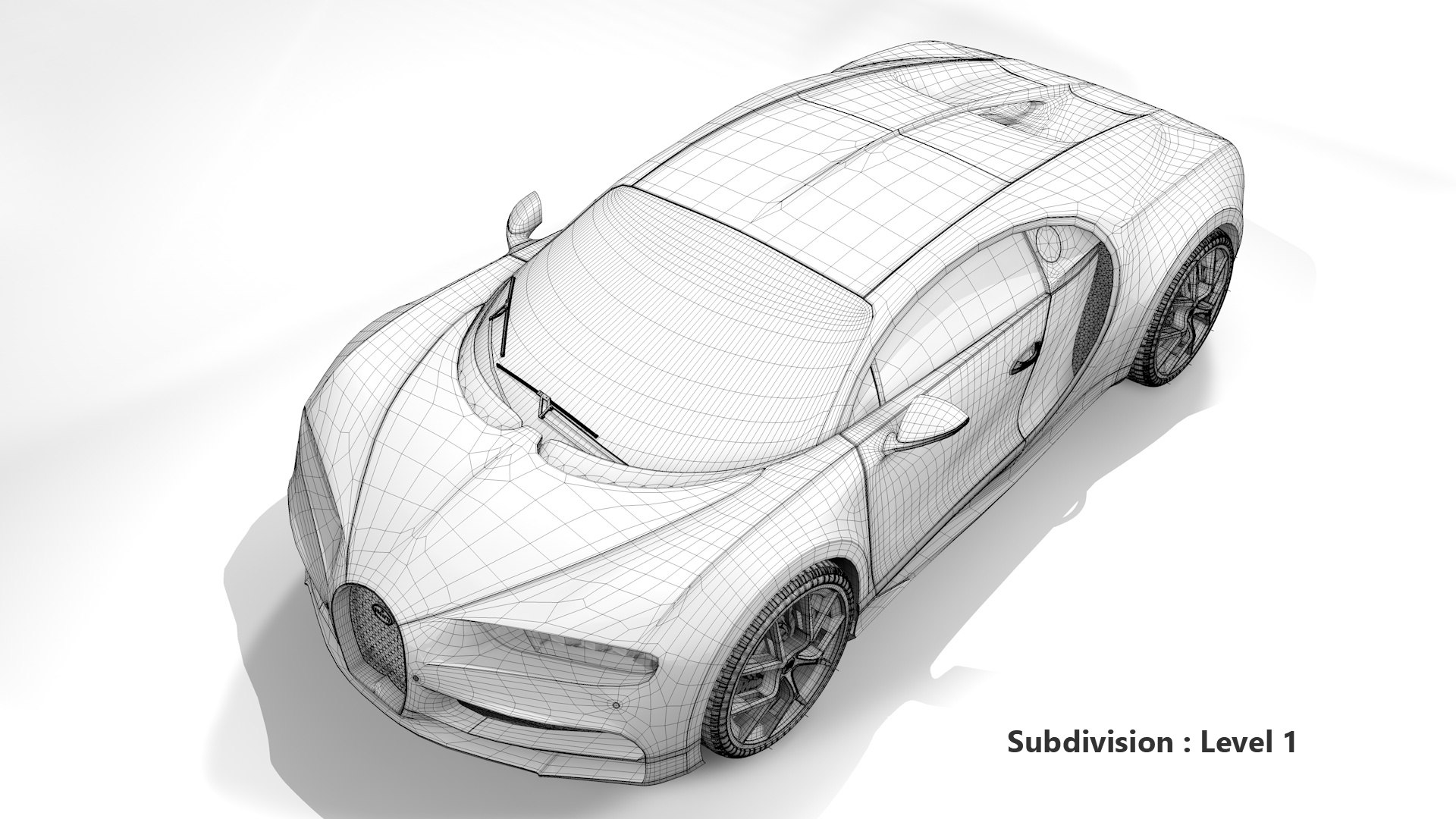 Bugatti Chiron Sport 3D Model 2021 Red