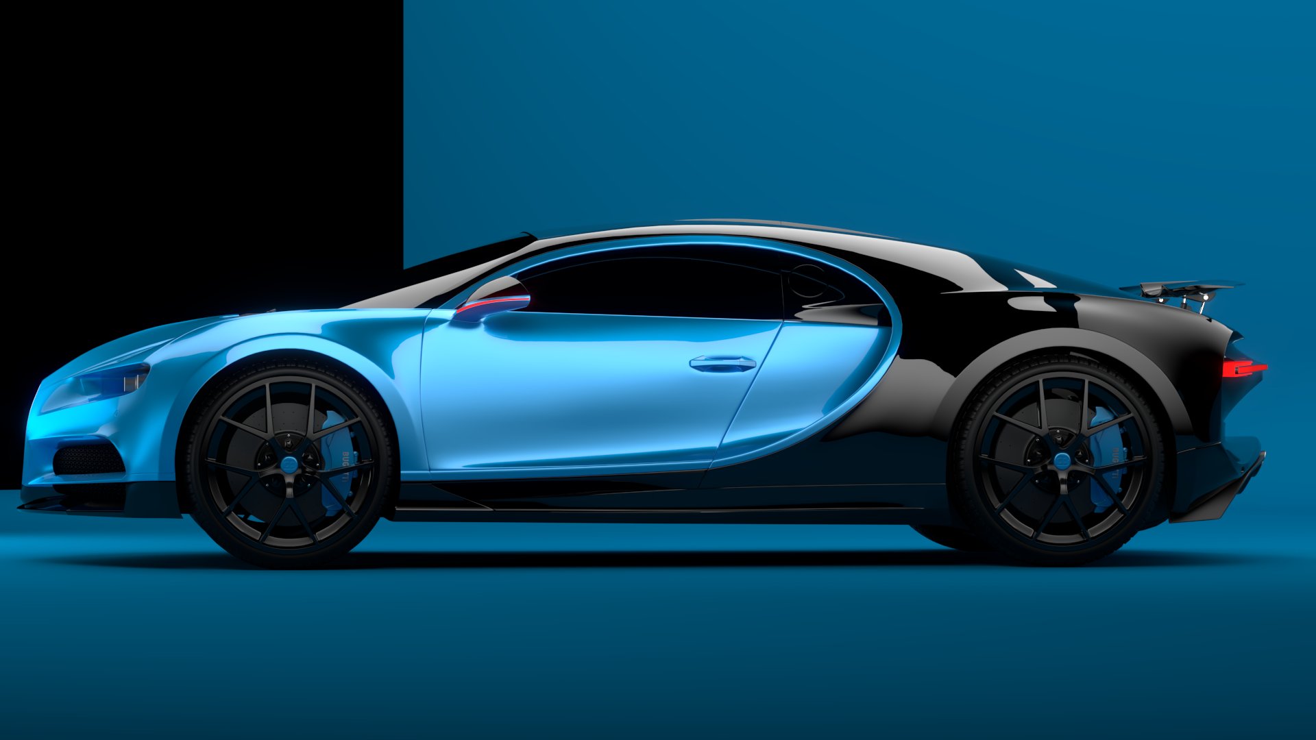 Bugatti Chiron Sport 3D Model 2021 Blue
