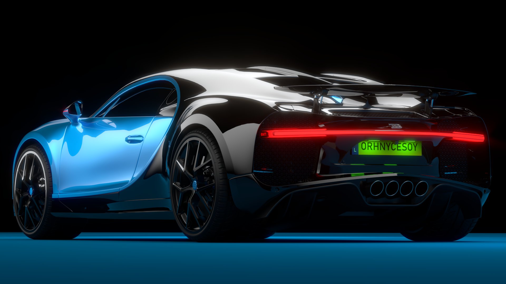 Bugatti Chiron Sport 3D Model 2021 Blue