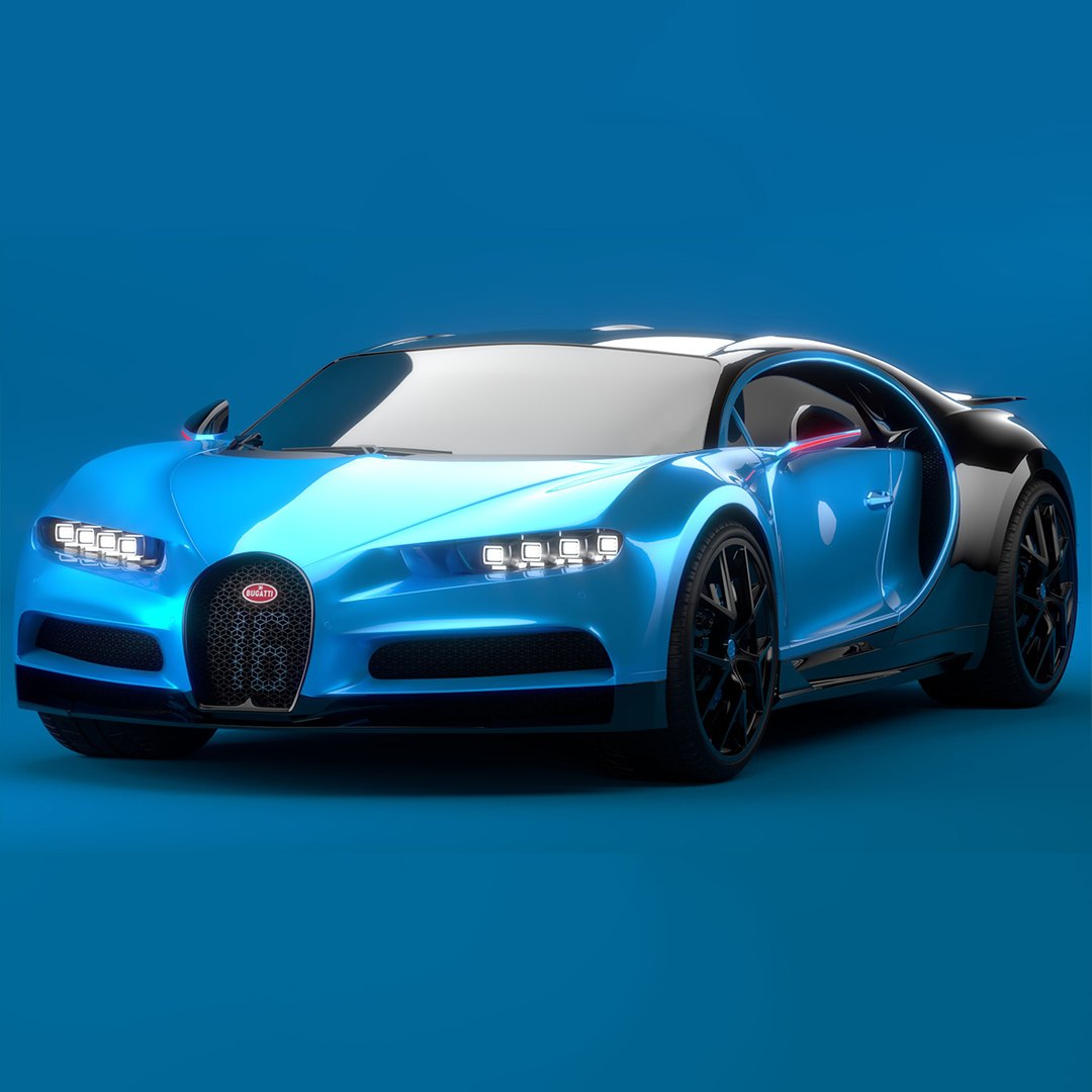 Bugatti Chiron Sport 3D Model 2021 Blue