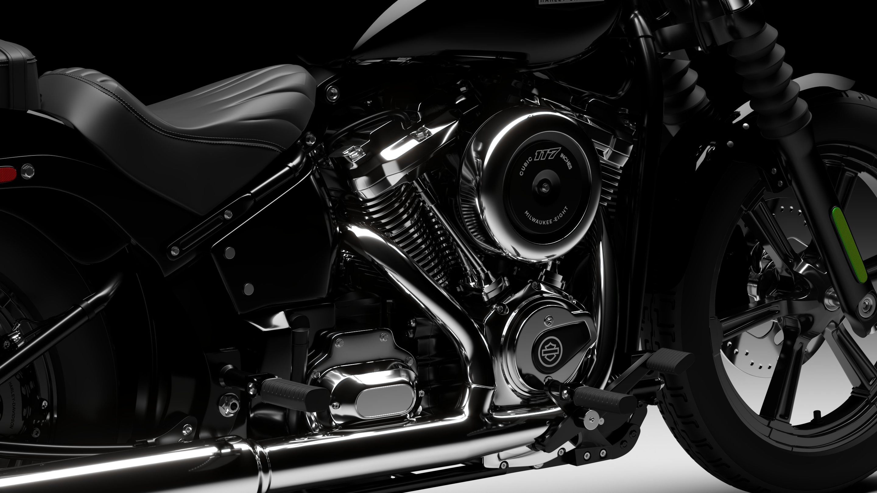 Harley Davidson Street Bob 2026 3D Model (Vivid Black)