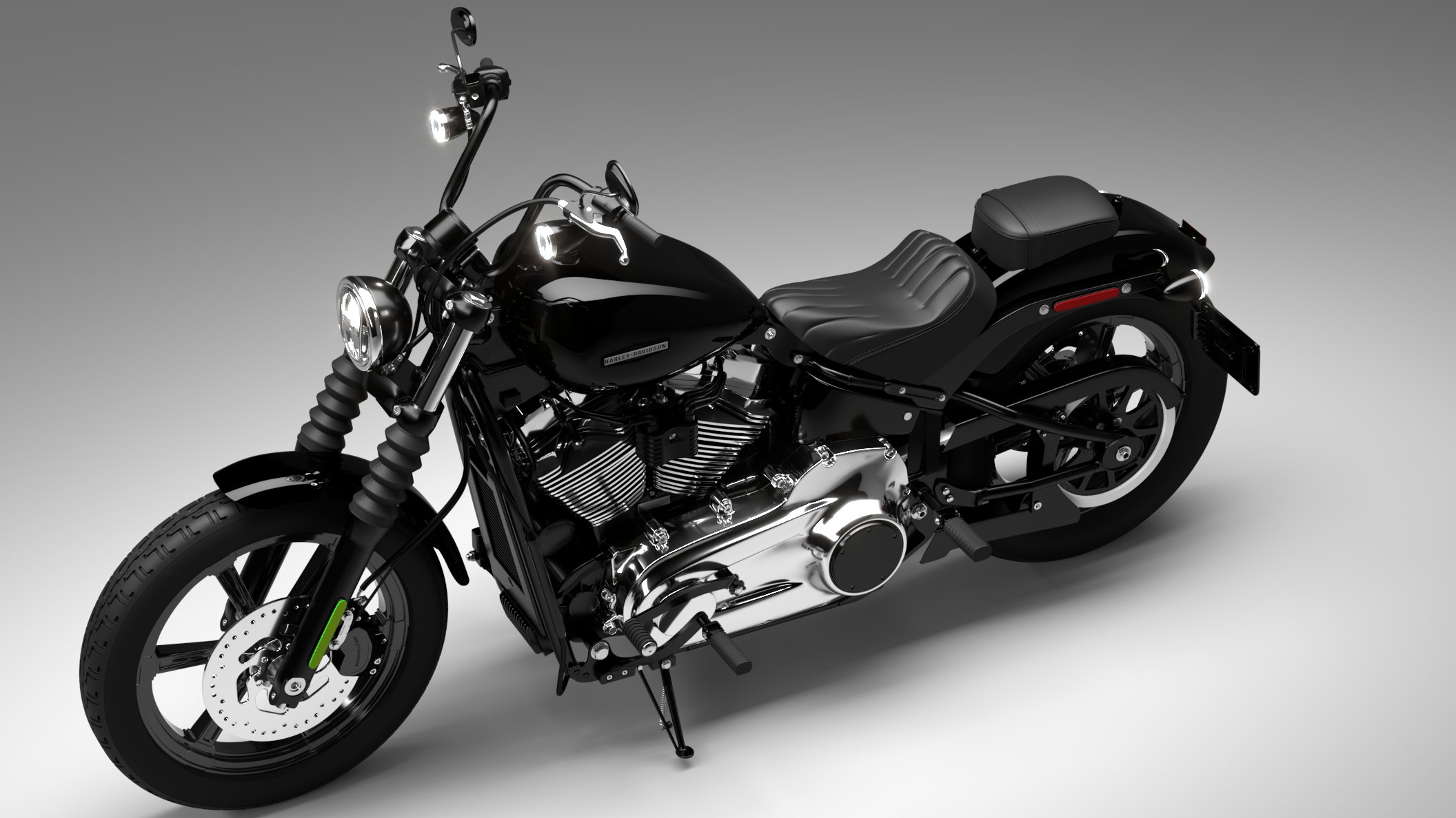 Harley Davidson Street Bob 2026 3D Model (Vivid Black)