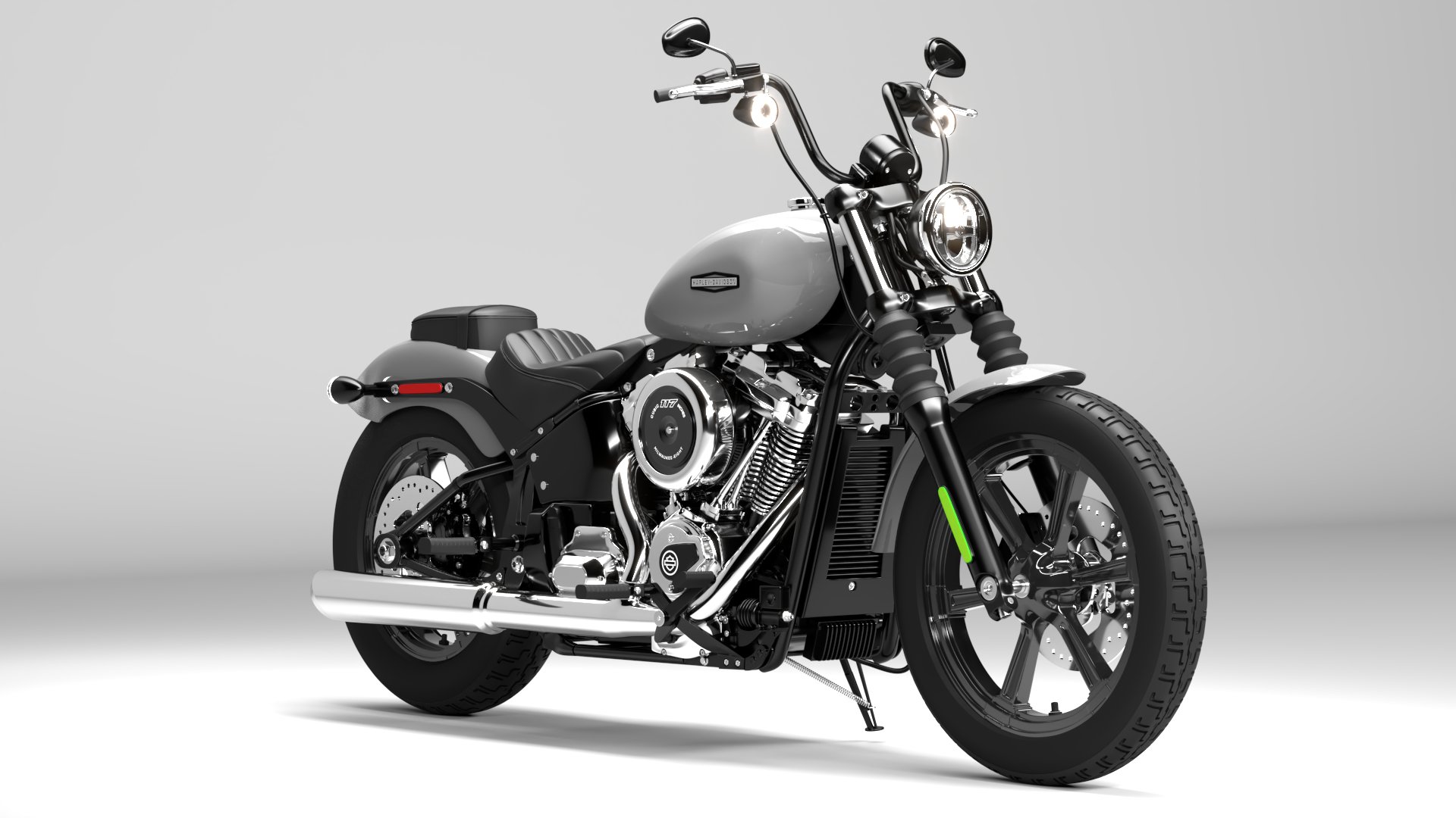 Harley Davidson Street Bob 2026 3D Model (Dark Billiard Gray)