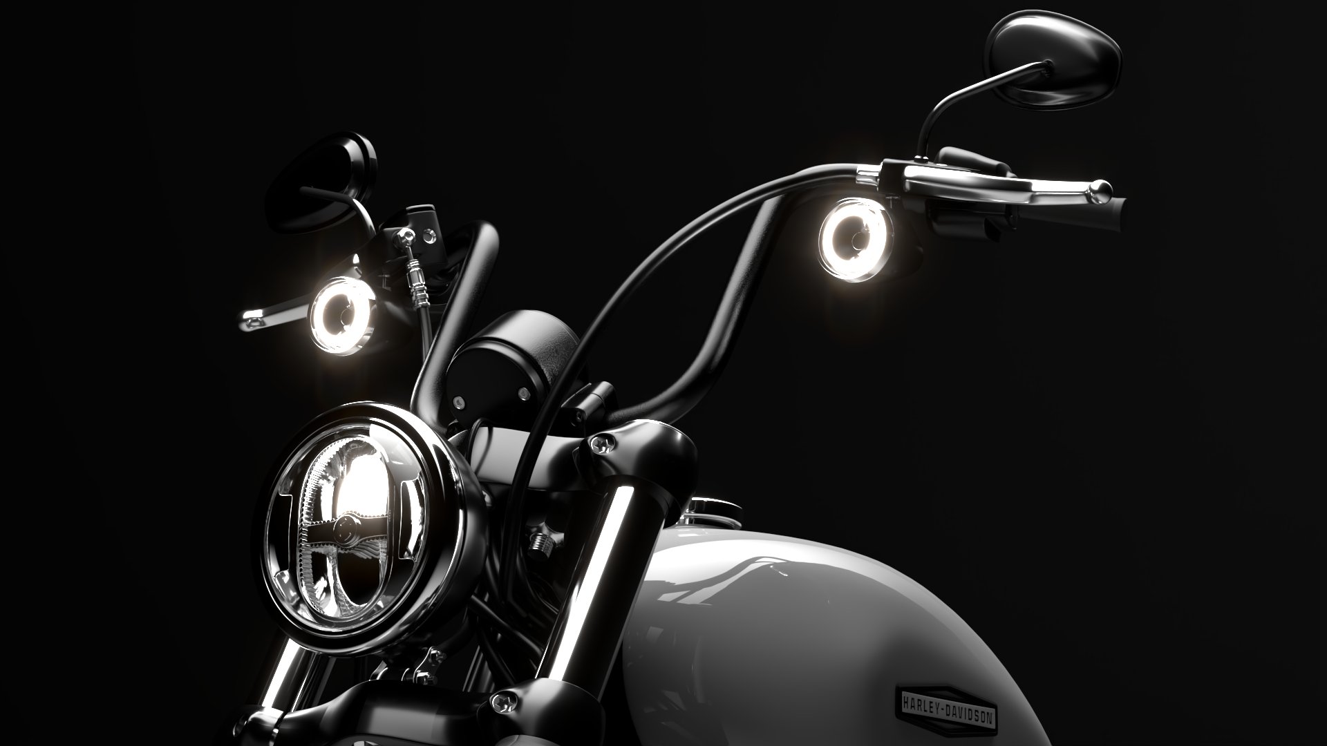 Harley Davidson Street Bob 2026 3D Model (Dark Billiard Gray)