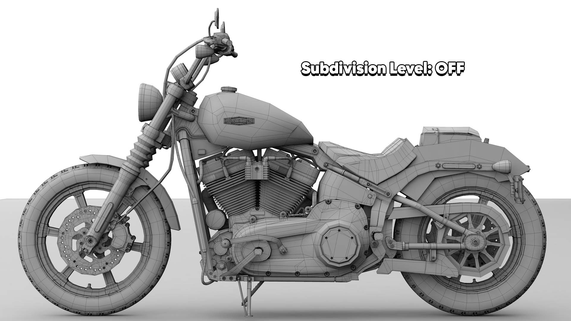 Harley Davidson Street Bob 2026 3D Model (Dark Billiard Gray)