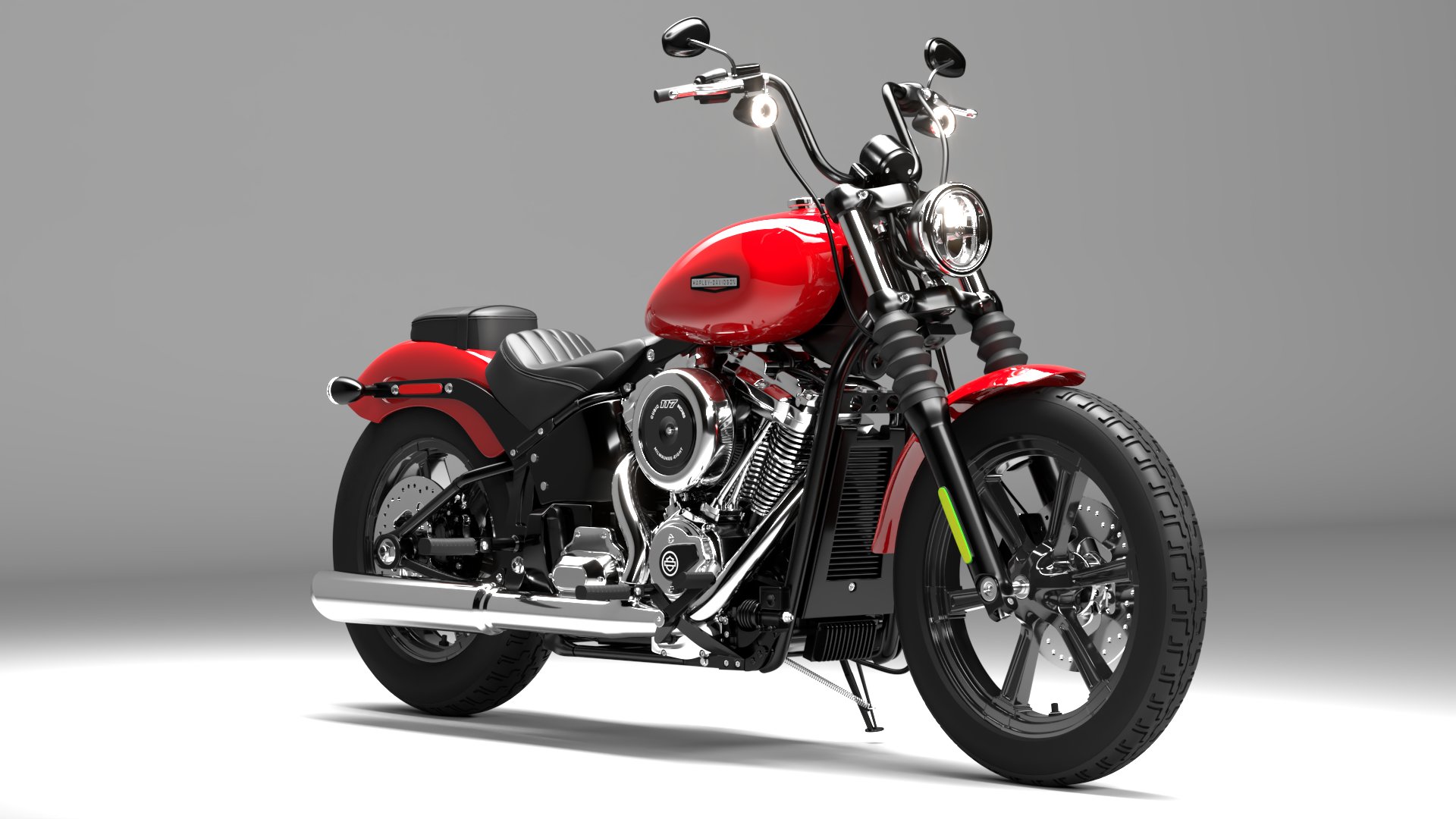 Harley Davidson Street Bob 2026 3D Model (Brilliant Red)